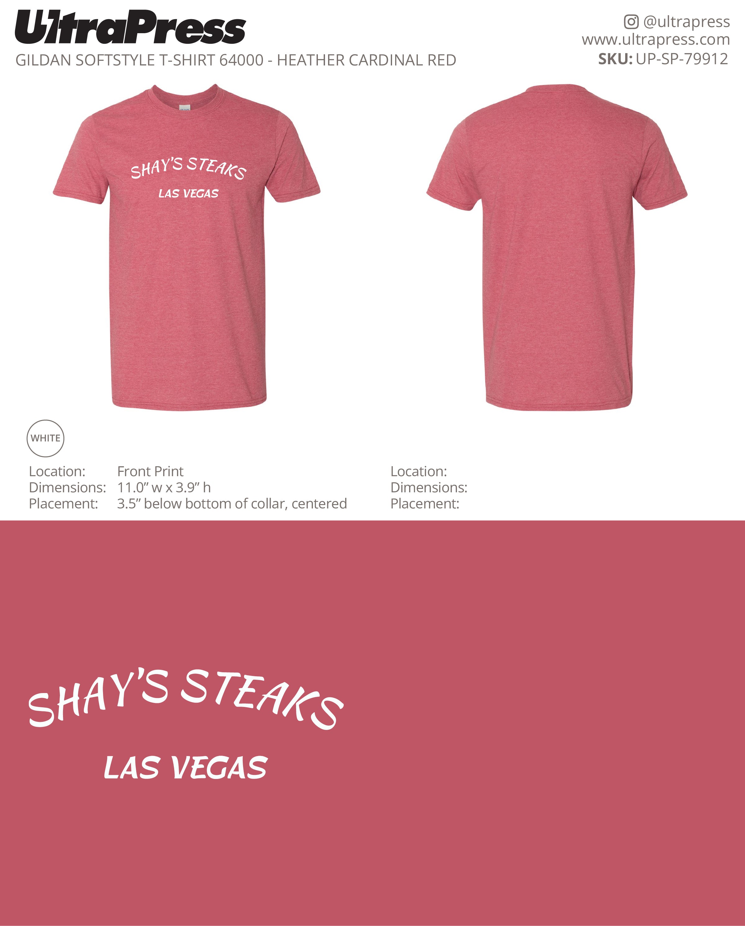 UP-SP-79912 Shay's Steaks Las Vegas - Scott Diclaudio 100 Min Qty (Bulk)