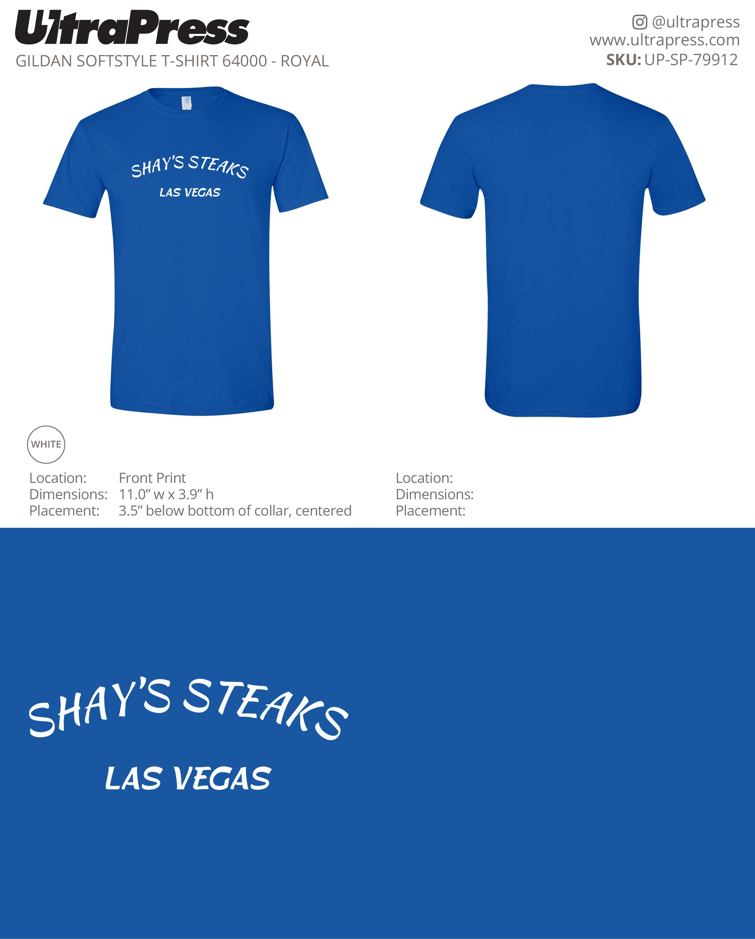 UP-SP-79912 Shay's Steaks Las Vegas - Scott Diclaudio 100 Min Qty (Bulk)