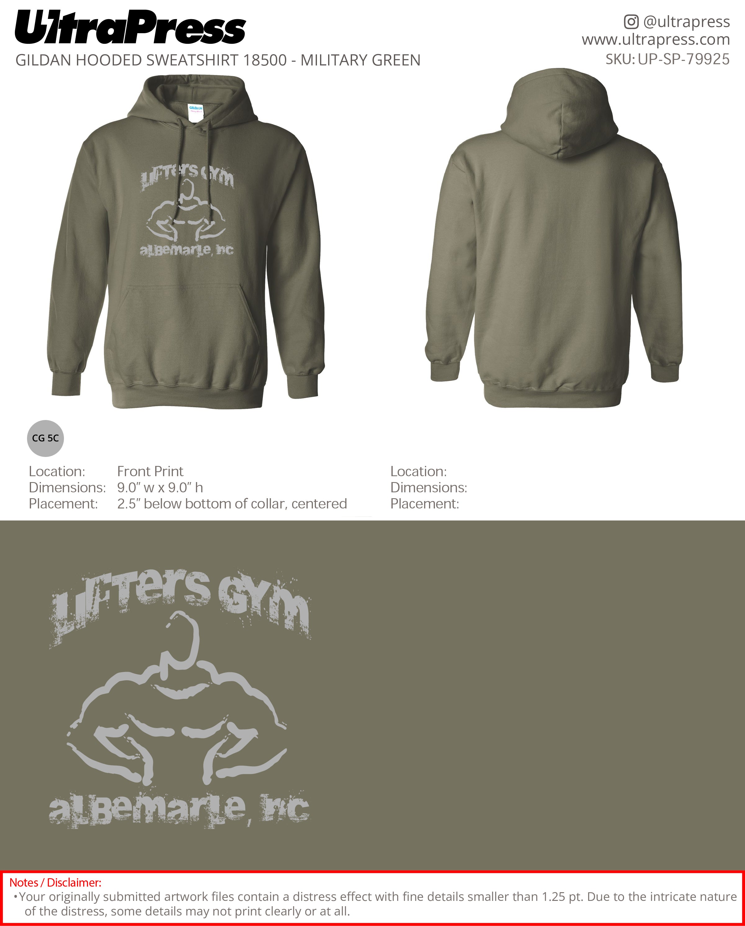 UP-SP-79925 Lifters Gym Hoodies - Chad Taylor - 50 Min Qty (Bulk)