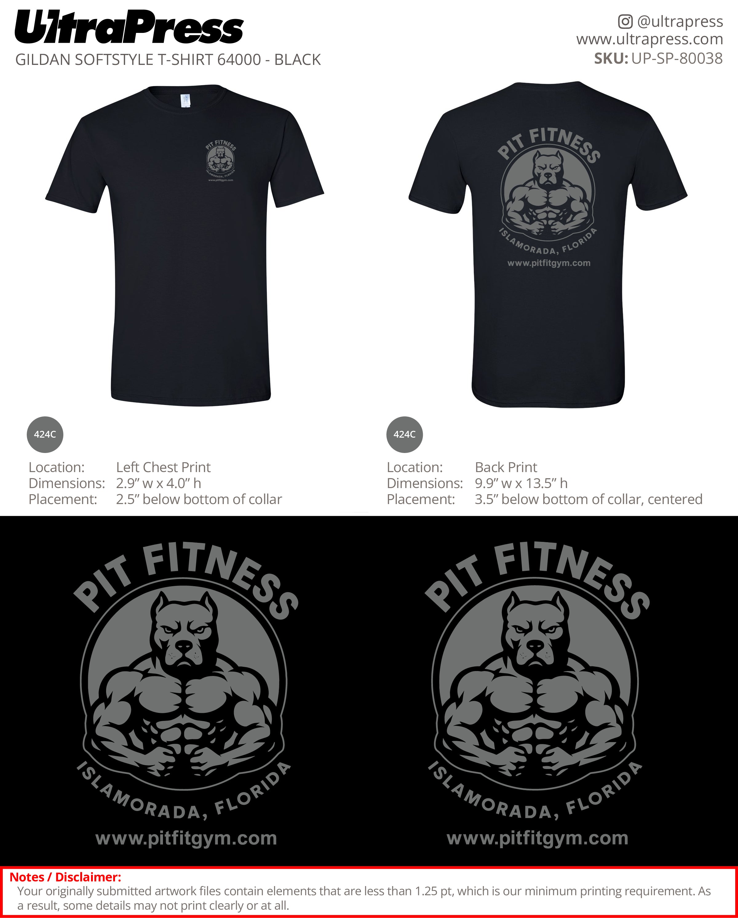 UP-SP-80038 Pit Fitness- Richard Conroy 100 Min Qty (Bulk)