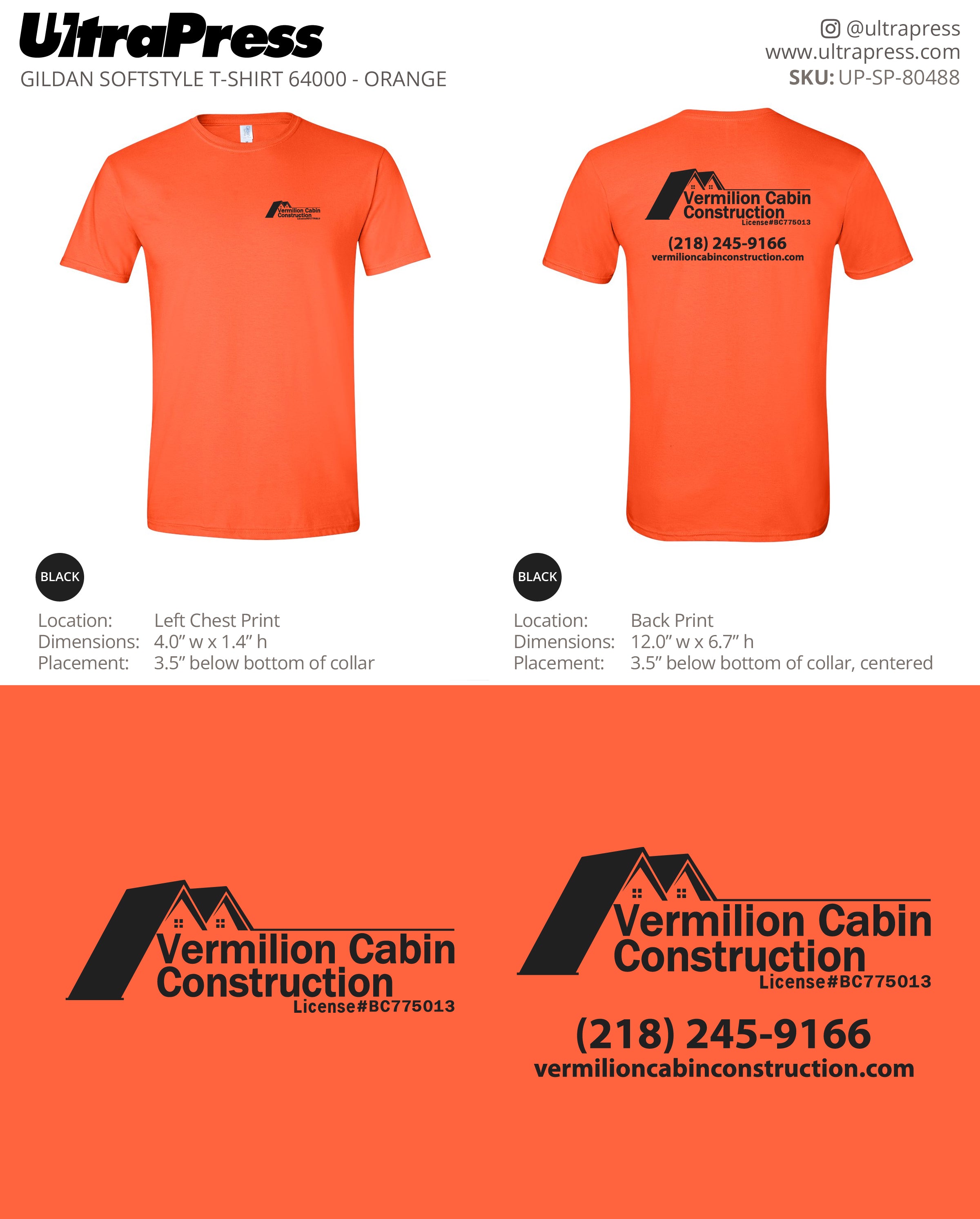 UP-SP-80488 Vermillion Cabin Construction - Travis Leinonen 100 Min Qty (Bulk)