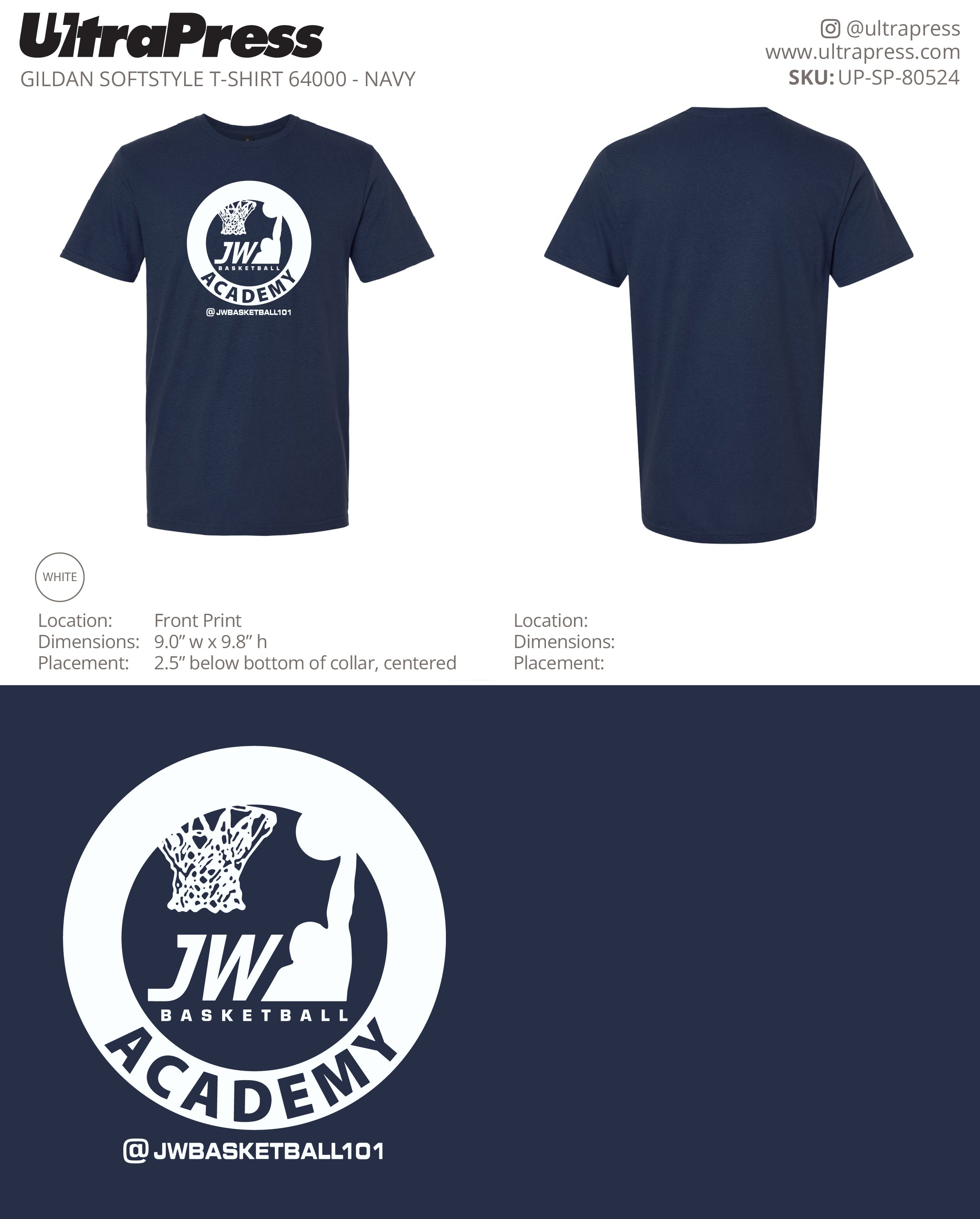 UP-SP-80524 JW Basketball Academy - William Wright 100 Min Qty (Bulk)