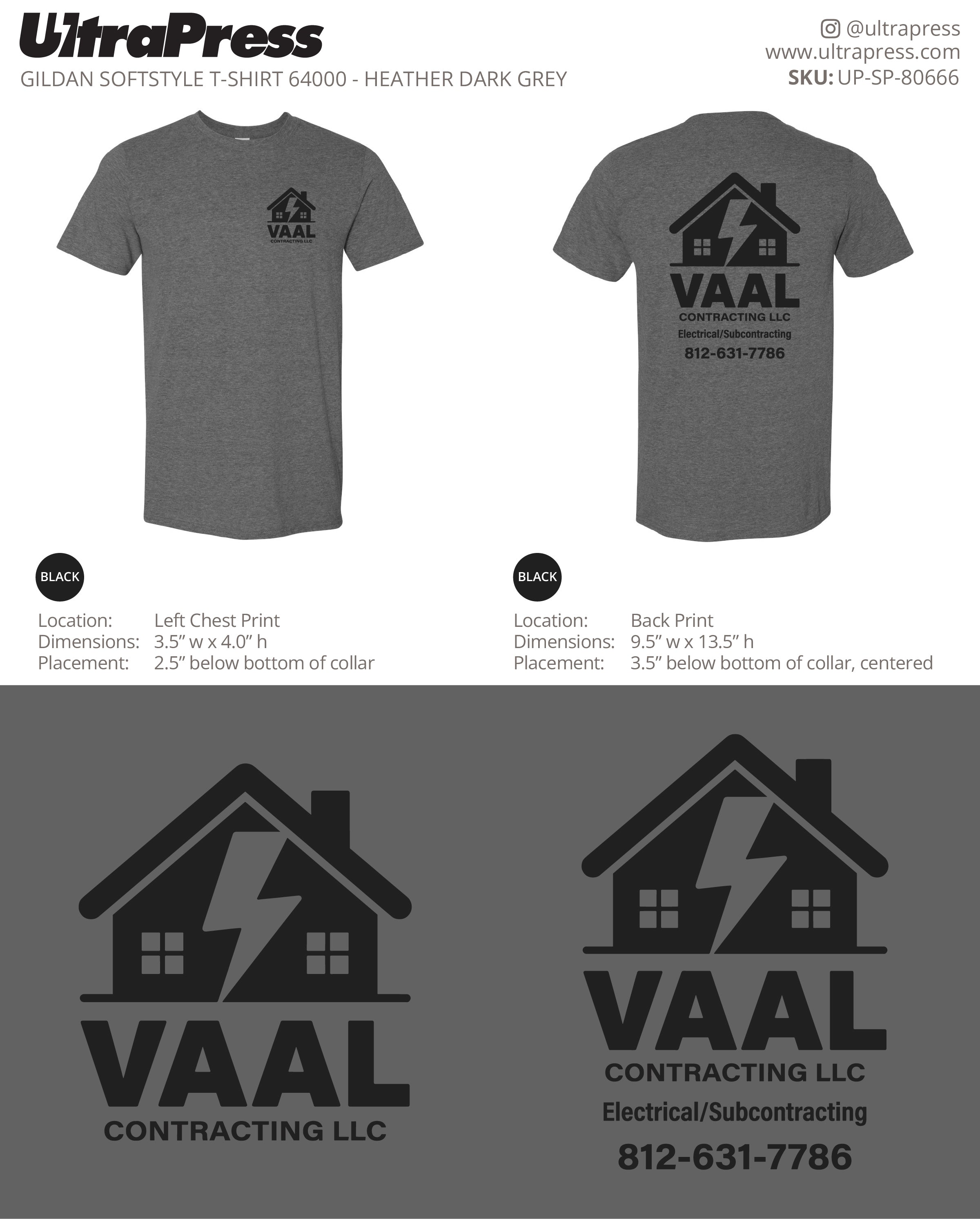 UP-SP-80666 Vaal Contracting LLC - Josh Vaal 100 Min Qty (Bulk)