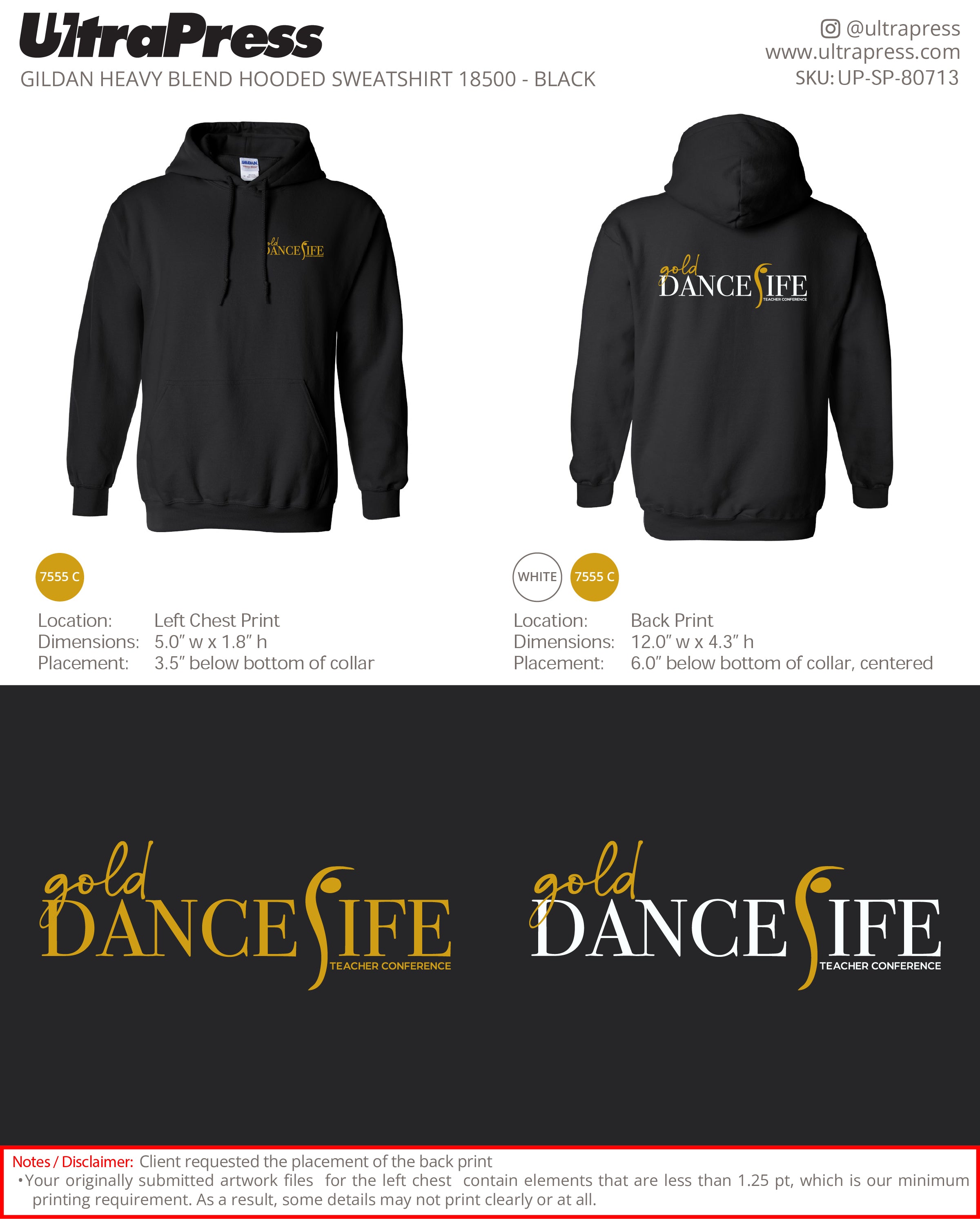 UP-SP-80713 DanceLife Teacher Conference Team Hoodies - Helen Stengel 50 Min Qty (Bulk)