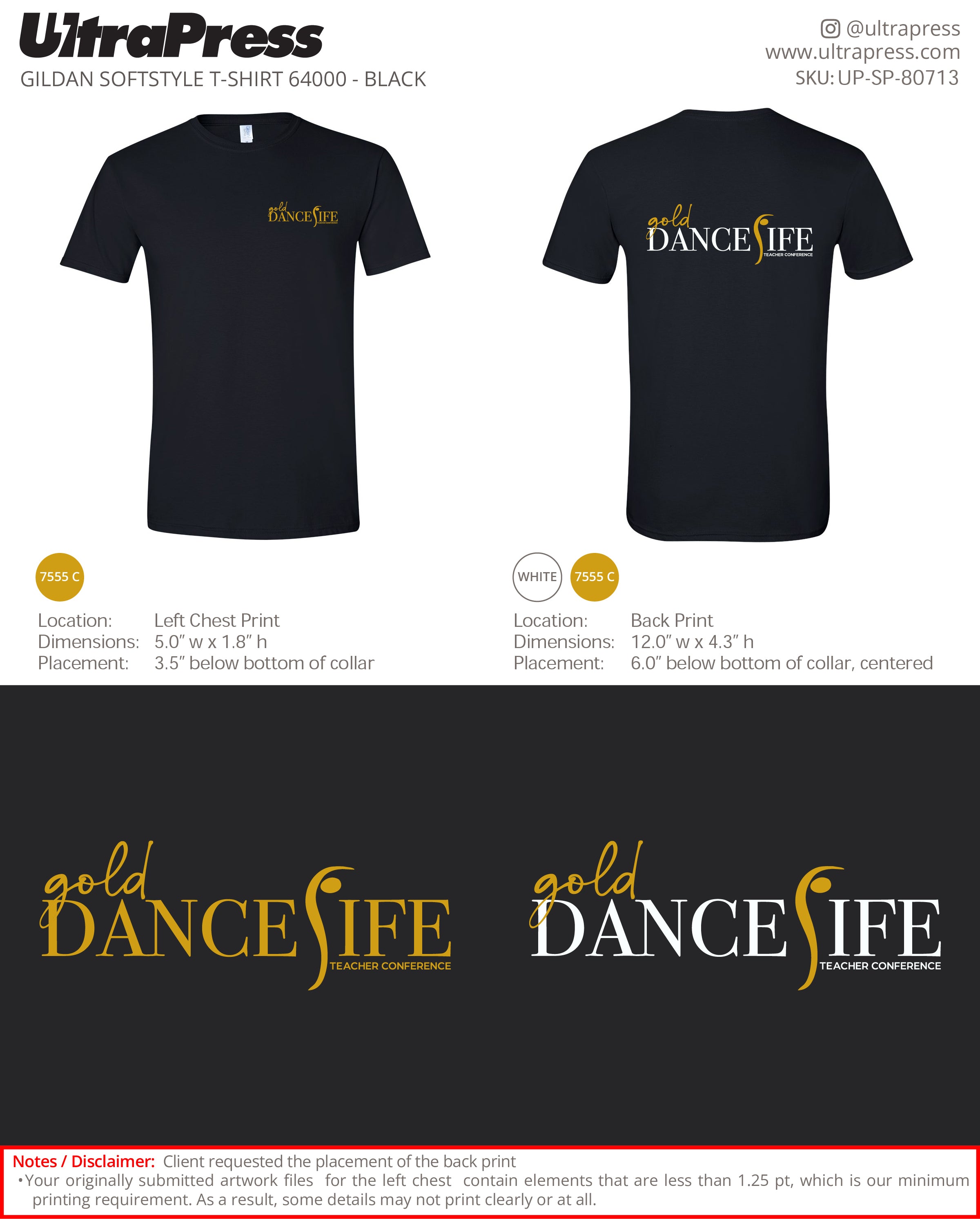 UP-SP-80713 DanceLife Teacher Conference Team TShirts - Helen Stengel 100 Min Qty (Bulk)