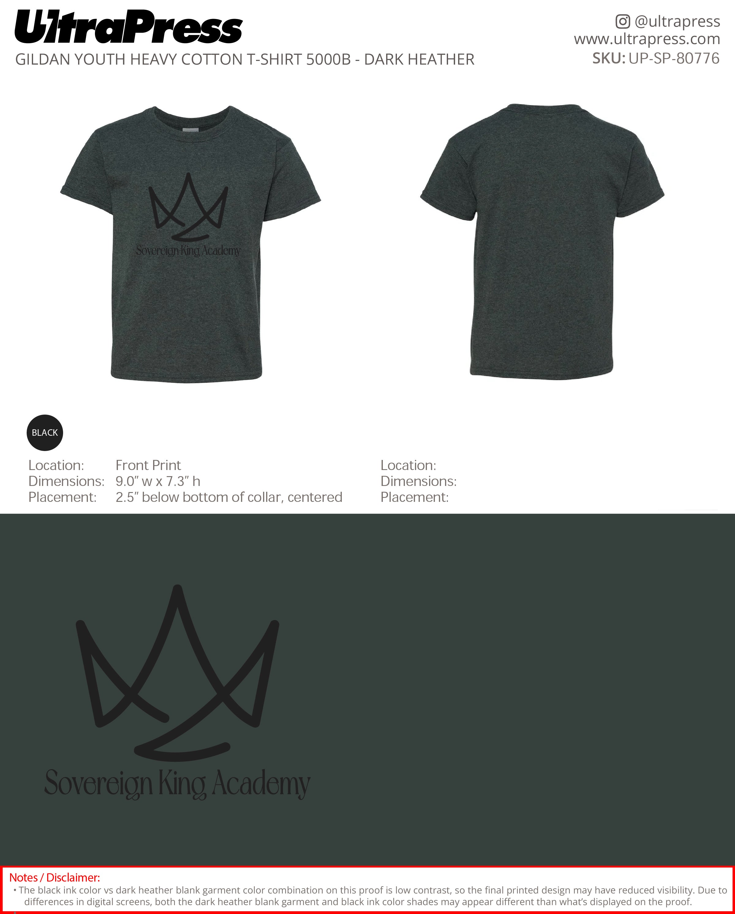 UP-SP-80776 Sovereign King Academy TShirts - Gregory Anglen 100 Pieces Package Deal (Bulk)