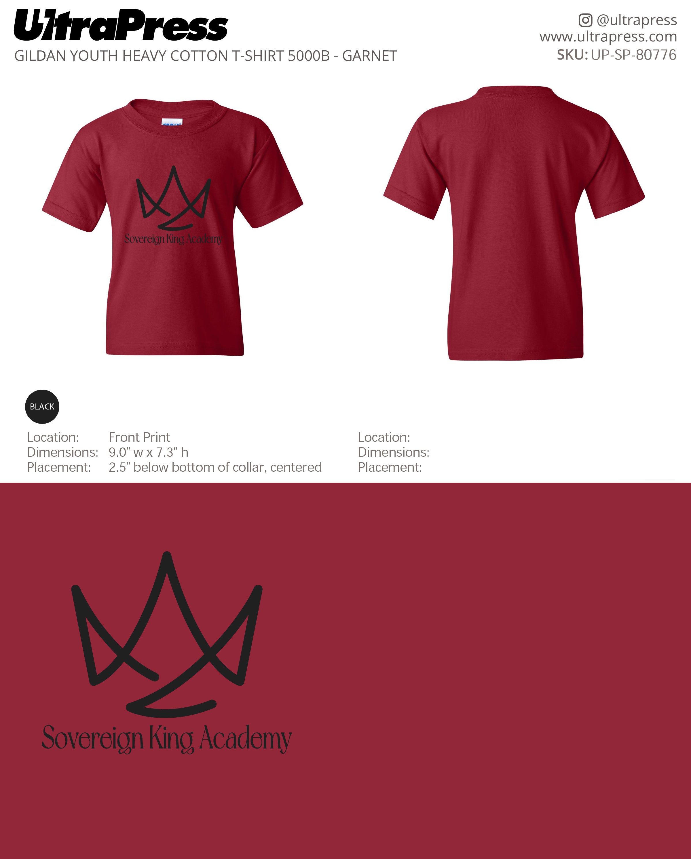 UP-SP-80776 Sovereign King Academy TShirts - Gregory Anglen 100 Pieces Package Deal (Bulk)