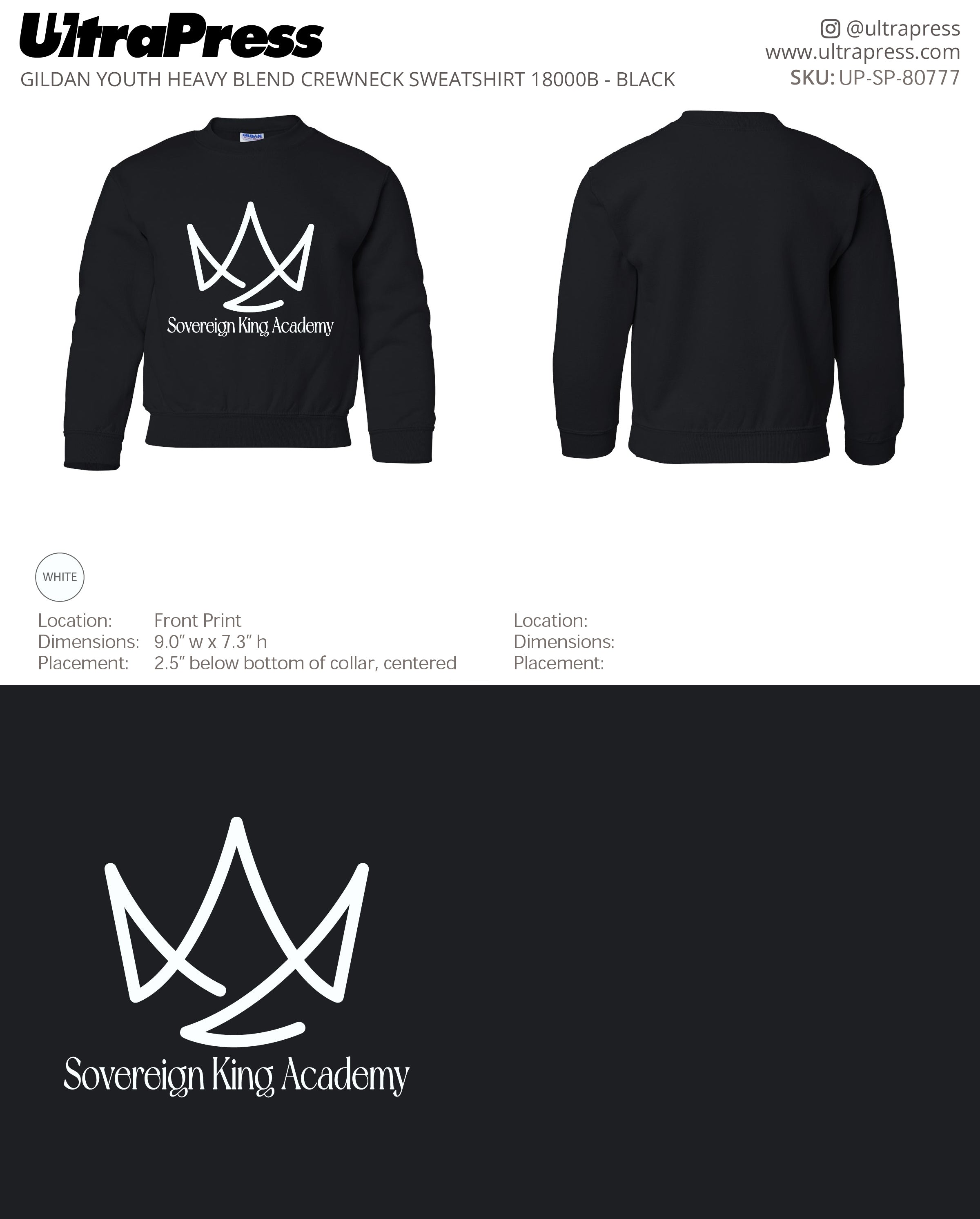 UP-SP-80777 Sovereign King Academy Sweatshirts - Gregory Anglen 50 Pieces Package Deal (Bulk)