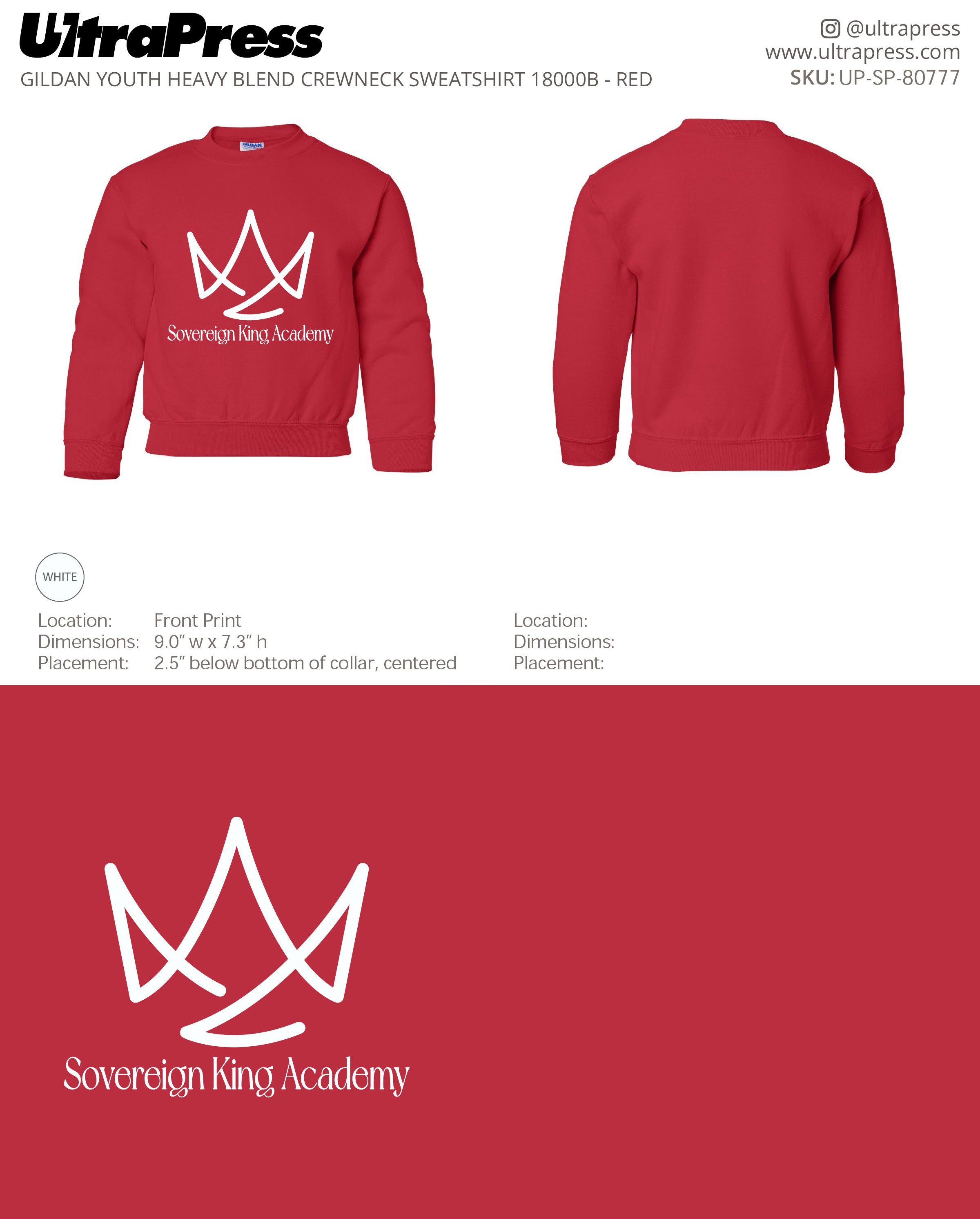 UP-SP-80777 Sovereign King Academy Sweatshirts - Gregory Anglen 50 Pieces Package Deal (Bulk)