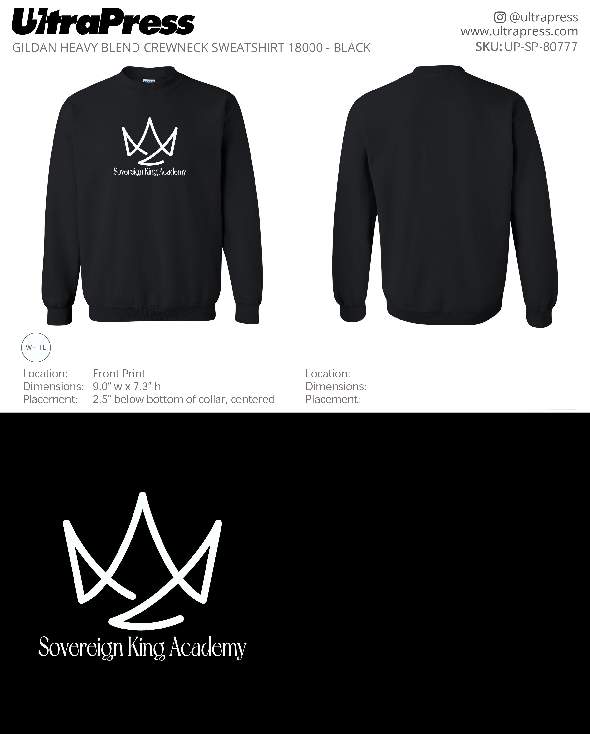 UP-SP-80777 Sovereign King Academy Sweatshirts - Gregory Anglen 50 Pieces Package Deal (Bulk)
