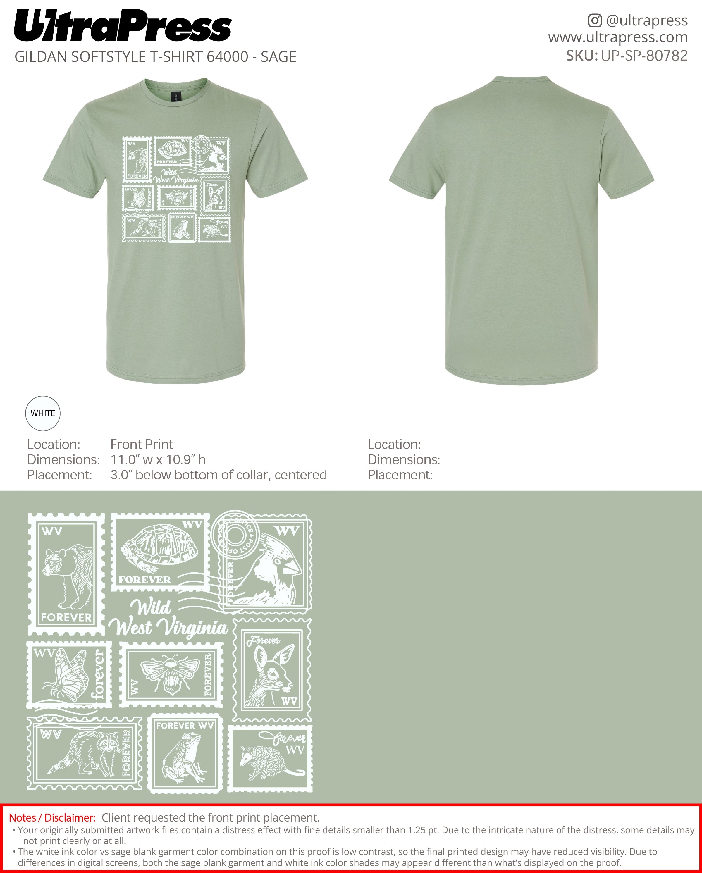 UP-SP-80782 WV Animal Postage - Jenna Reed Hill 100 Min Qty (Bulk)