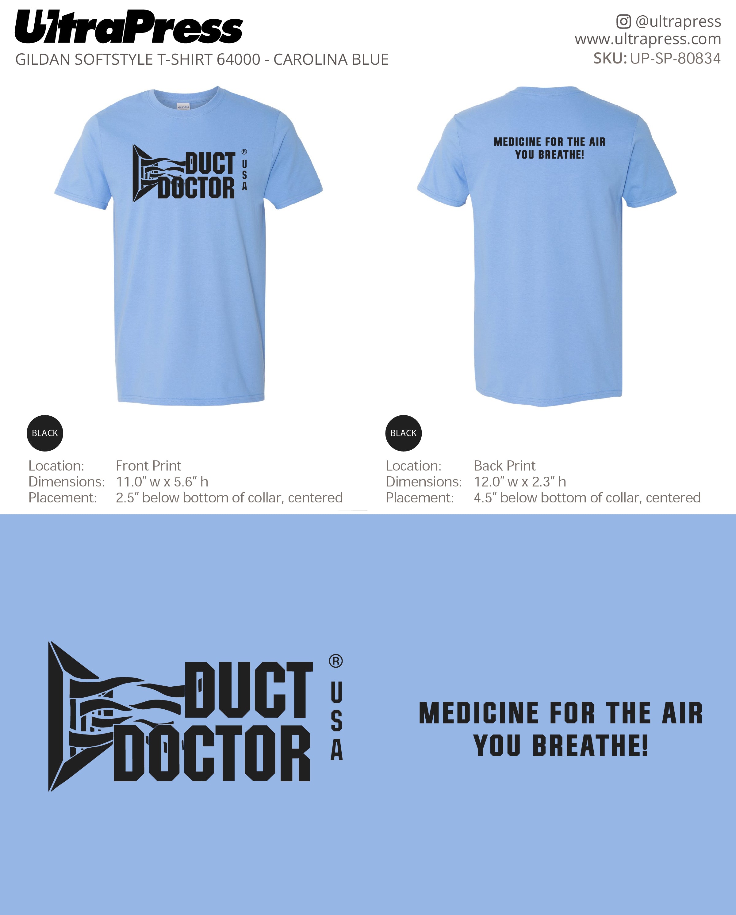 UP-SP-80834 Duct Doctor Black Logo - Howard Scher 100 Min Qty (Bulk)