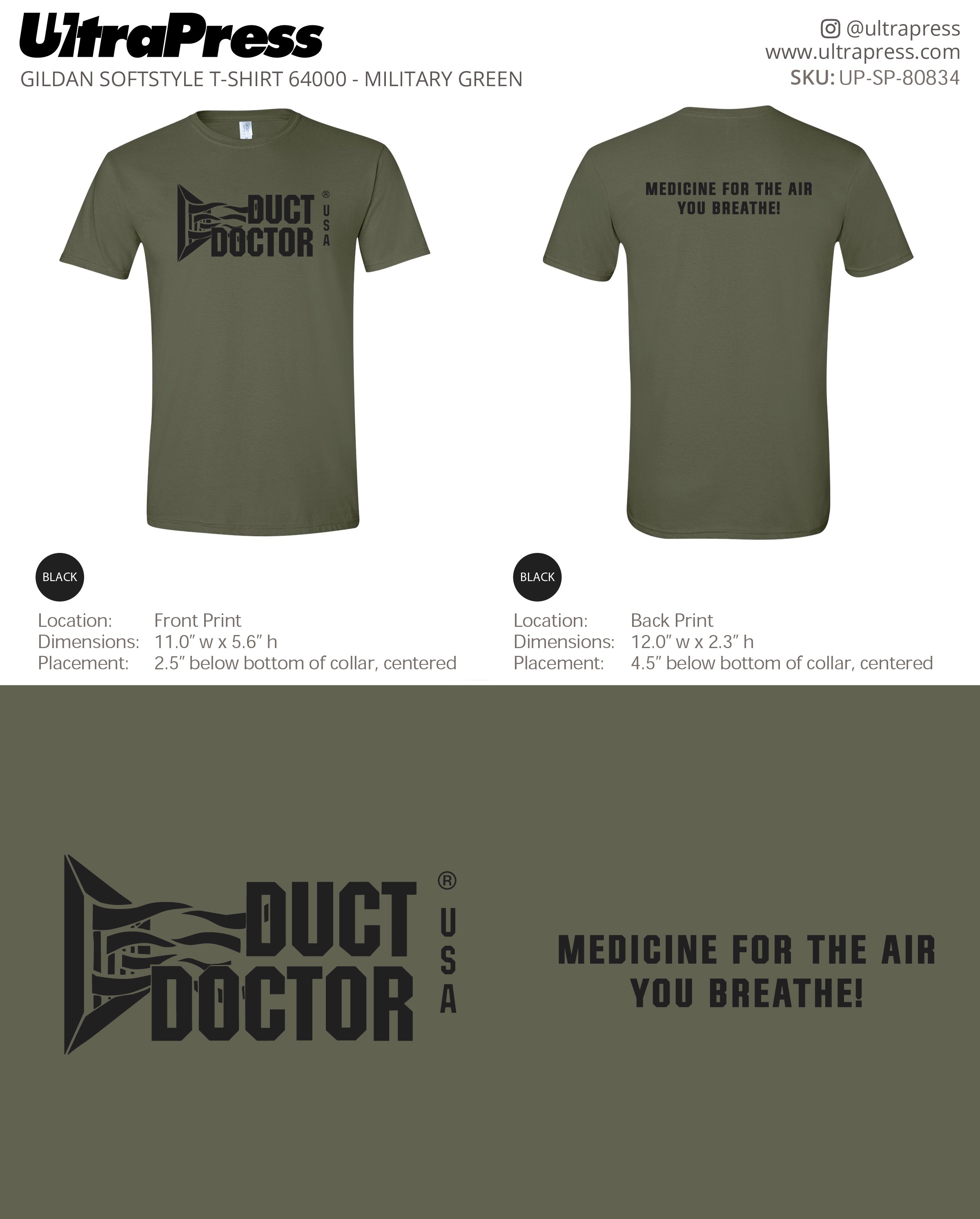 UP-SP-80834 Duct Doctor Black Logo - Howard Scher 100 Min Qty (Bulk)