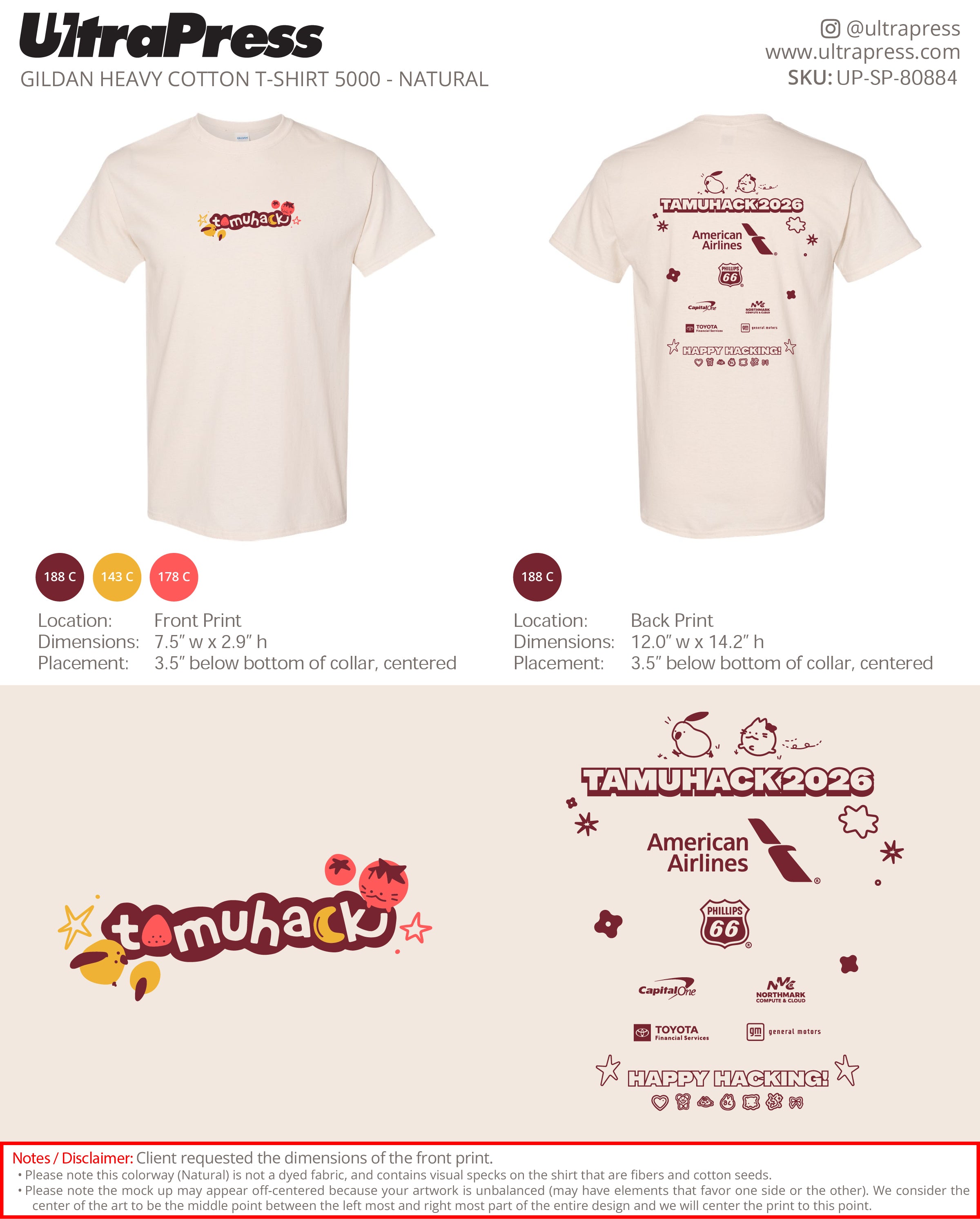 UP-SP-80884 Tamuhack 2026 - Annie Li 875 Min Qty (Bulk)