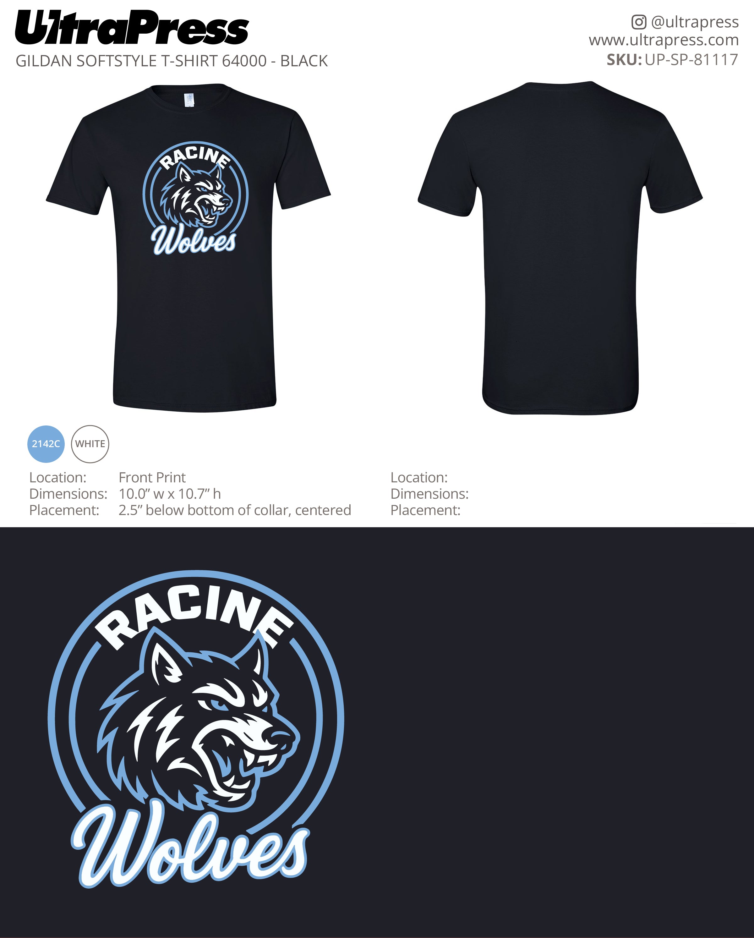 UP-SP-81117 Racine Wolves (Black) - Ryan June 50 Min Qty (Bulk)