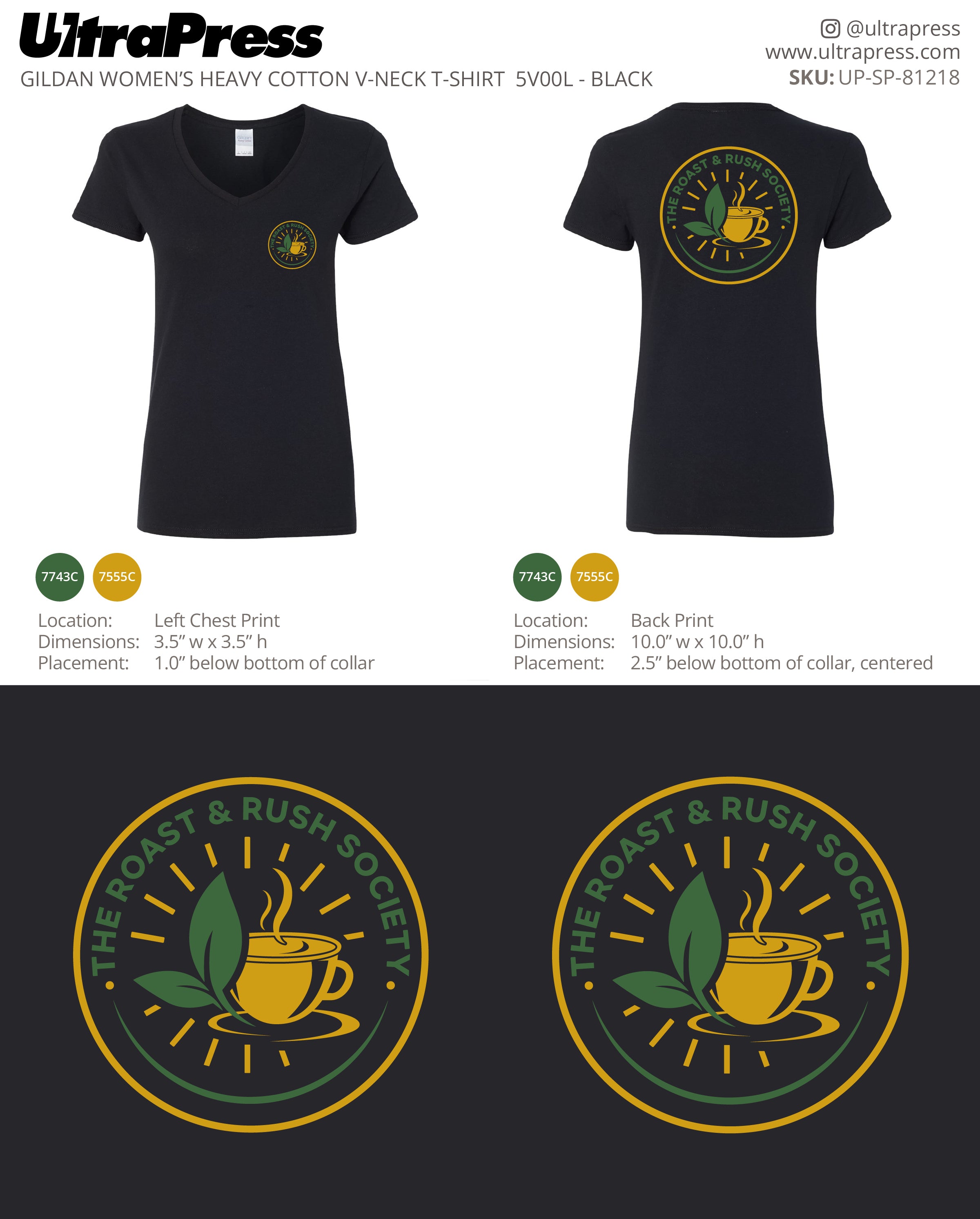 UP-SP-81218 The Roast & Rush Society (Women's V-Neck) - Derek Wimmer 24 Min Qty (Bulk)