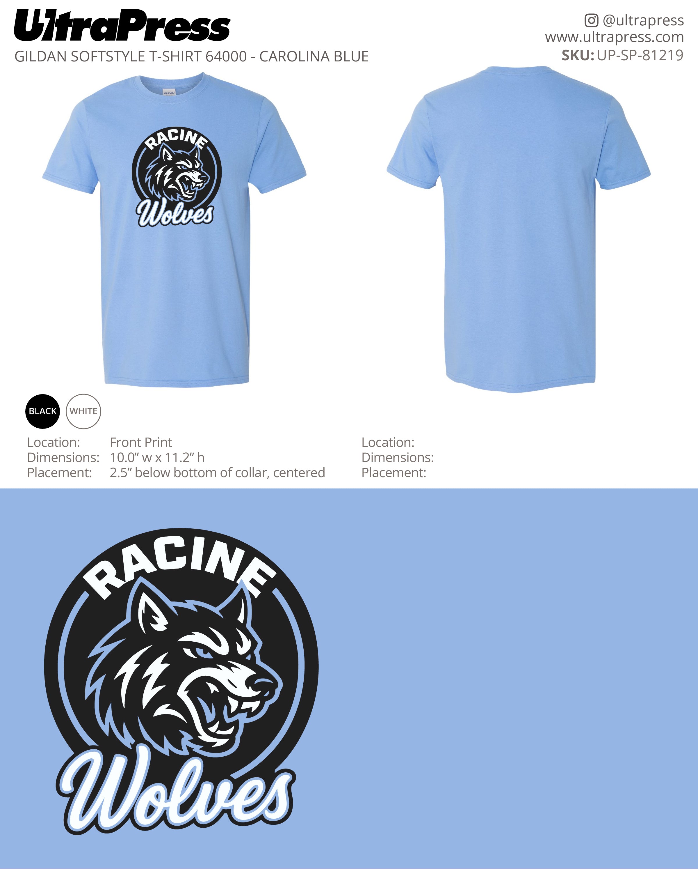 UP-SP-81219 Racine Wolves (Blue) - Ryan June 50 Min Qty (Bulk)