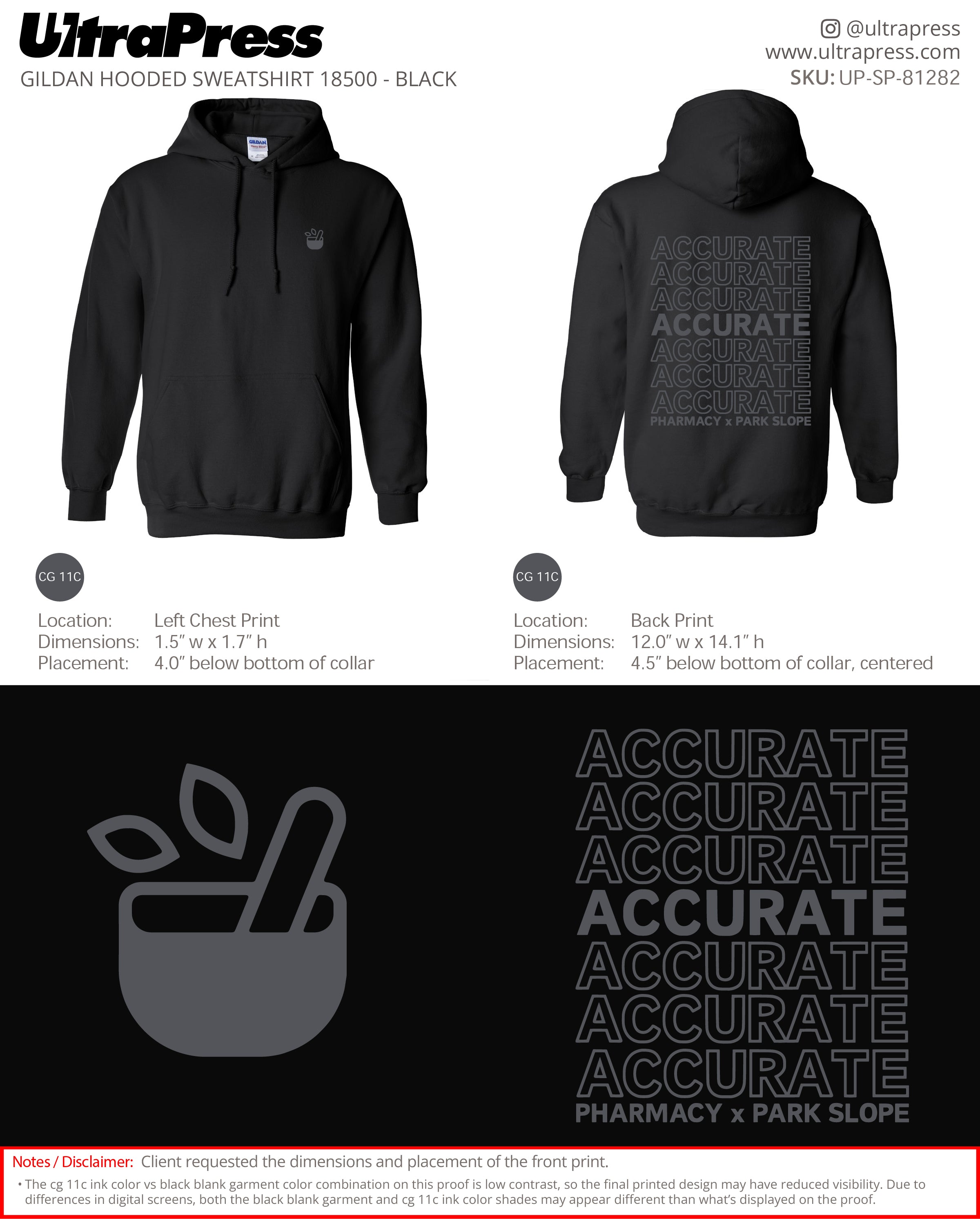 UP-SP-81282 Accurate Pharmacy Hoodies - Danny Tsang - 50 Min Qty (Bulk)
