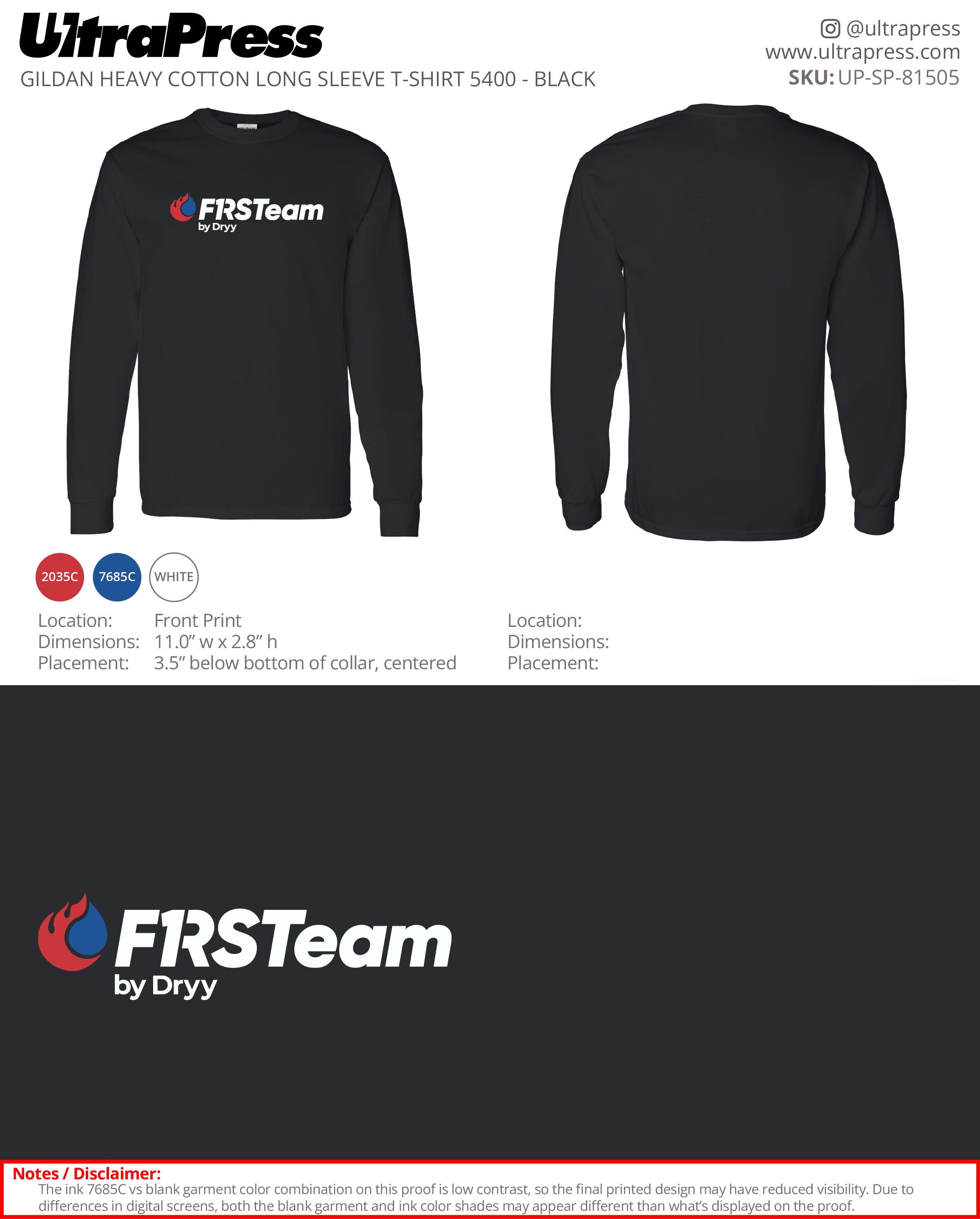UP-SP-81505 F1RST TEAM (Black) - Ken Sandy 24 Min Qty (Bulk)