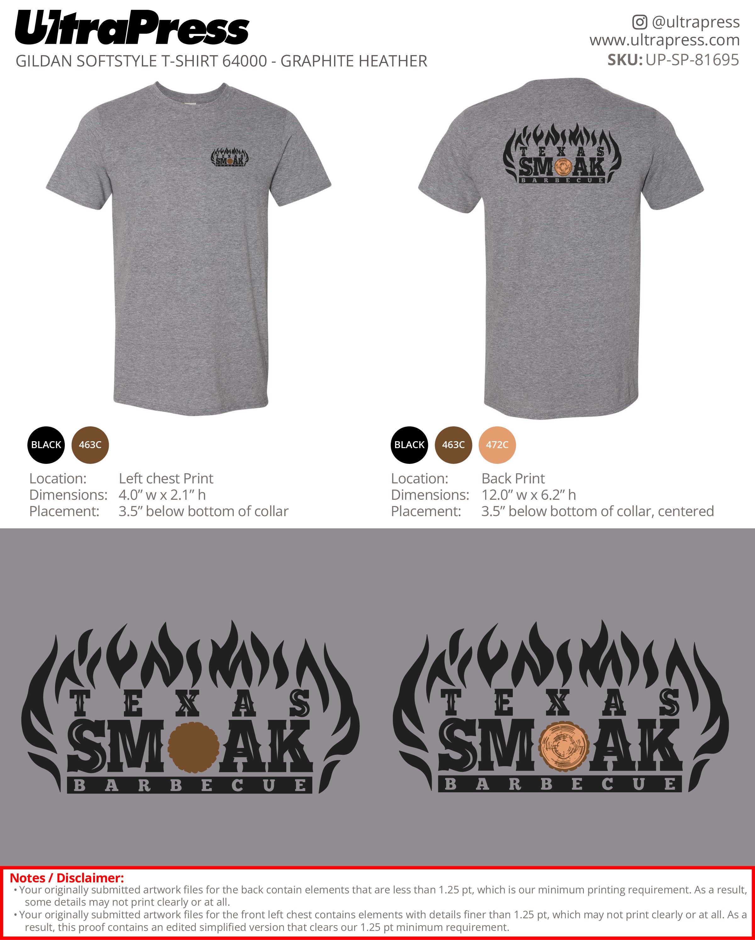 UP-SP-81695 Texas Smoak Barbeque - Adam Sadler 100 Min Qty (Bulk)