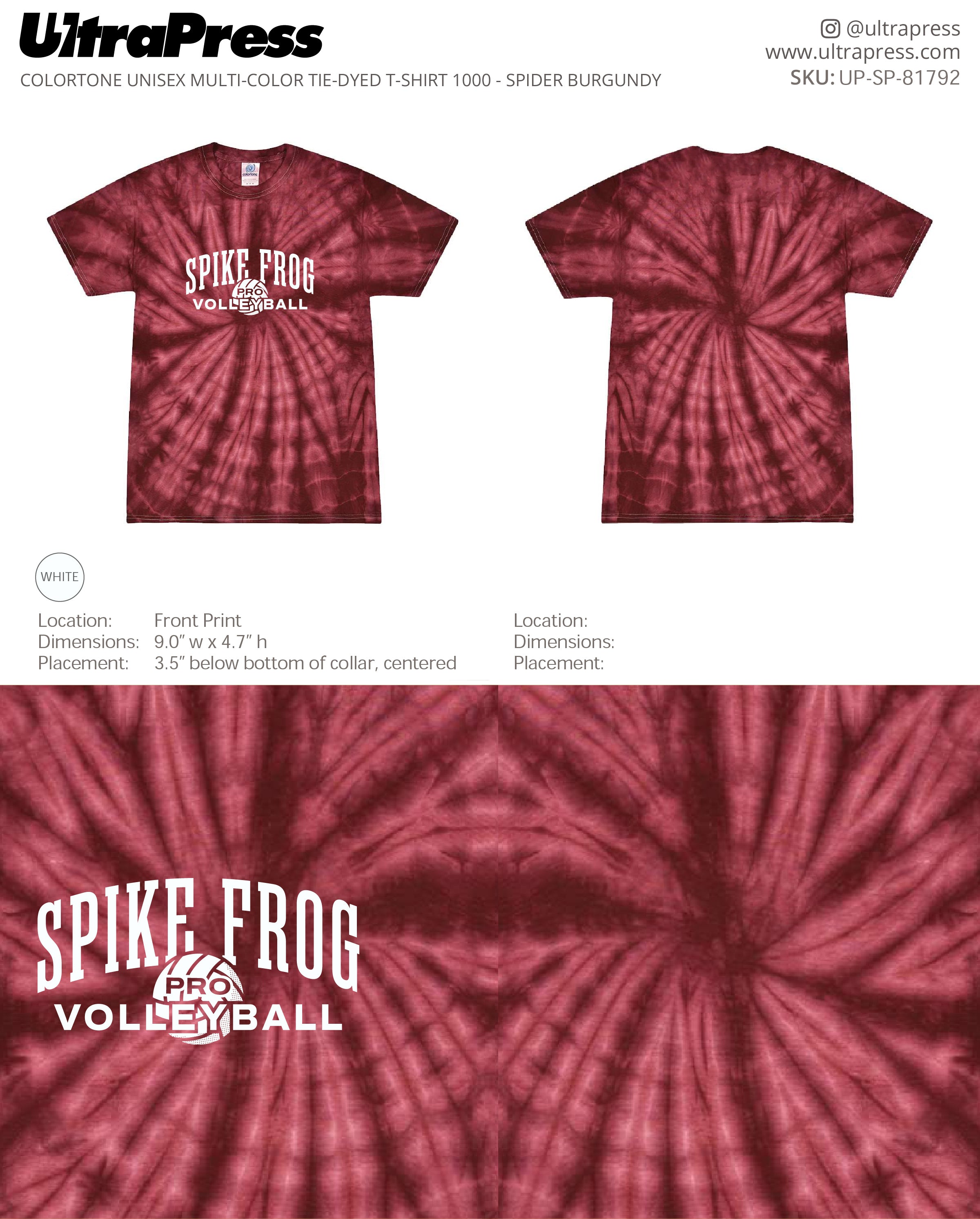 UP-SP-81792 Spike Frog Boss Pro Tie Dye - Melissa Hinnant 100 Min Qty (Bulk)