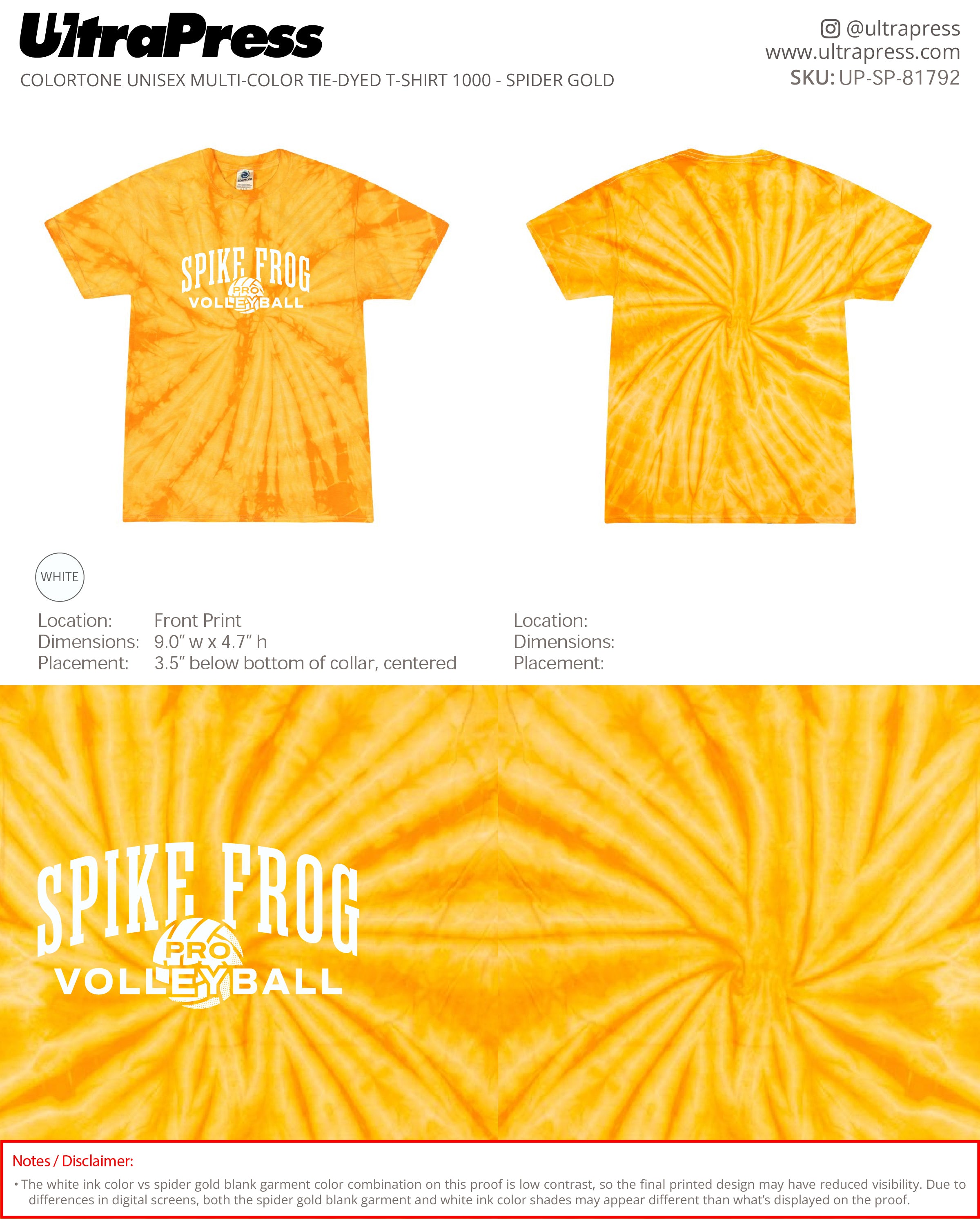 UP-SP-81792 Spike Frog Boss Pro Tie Dye - Melissa Hinnant 100 Min Qty (Bulk)