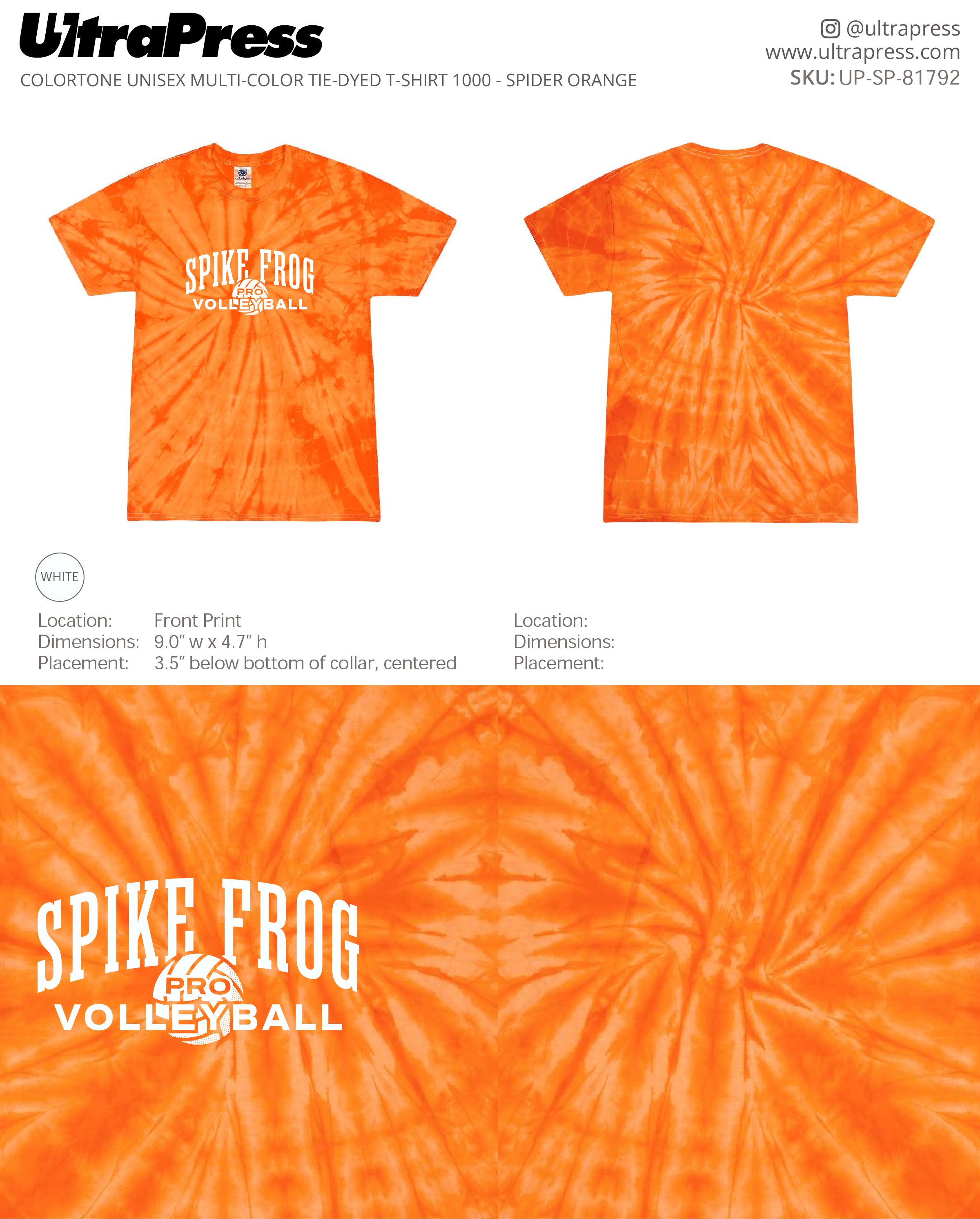 UP-SP-81792 Spike Frog Boss Pro Tie Dye - Melissa Hinnant 100 Min Qty (Bulk)