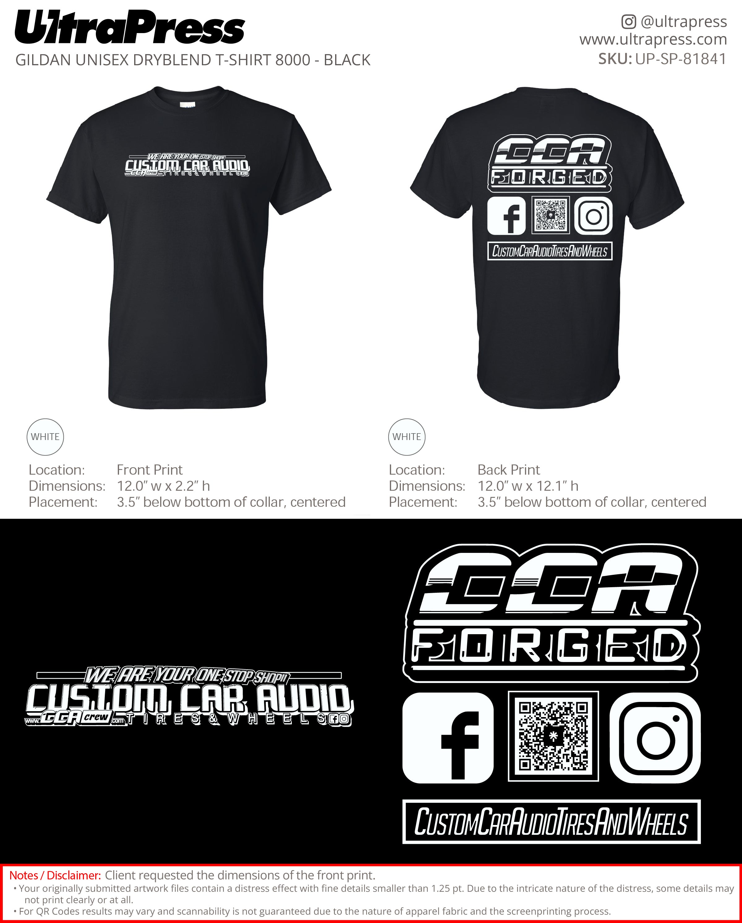 UP-SP-81841 CCA Forged - Custom Car Audio Tires And Wheels 100 Min Qty (Bulk)
