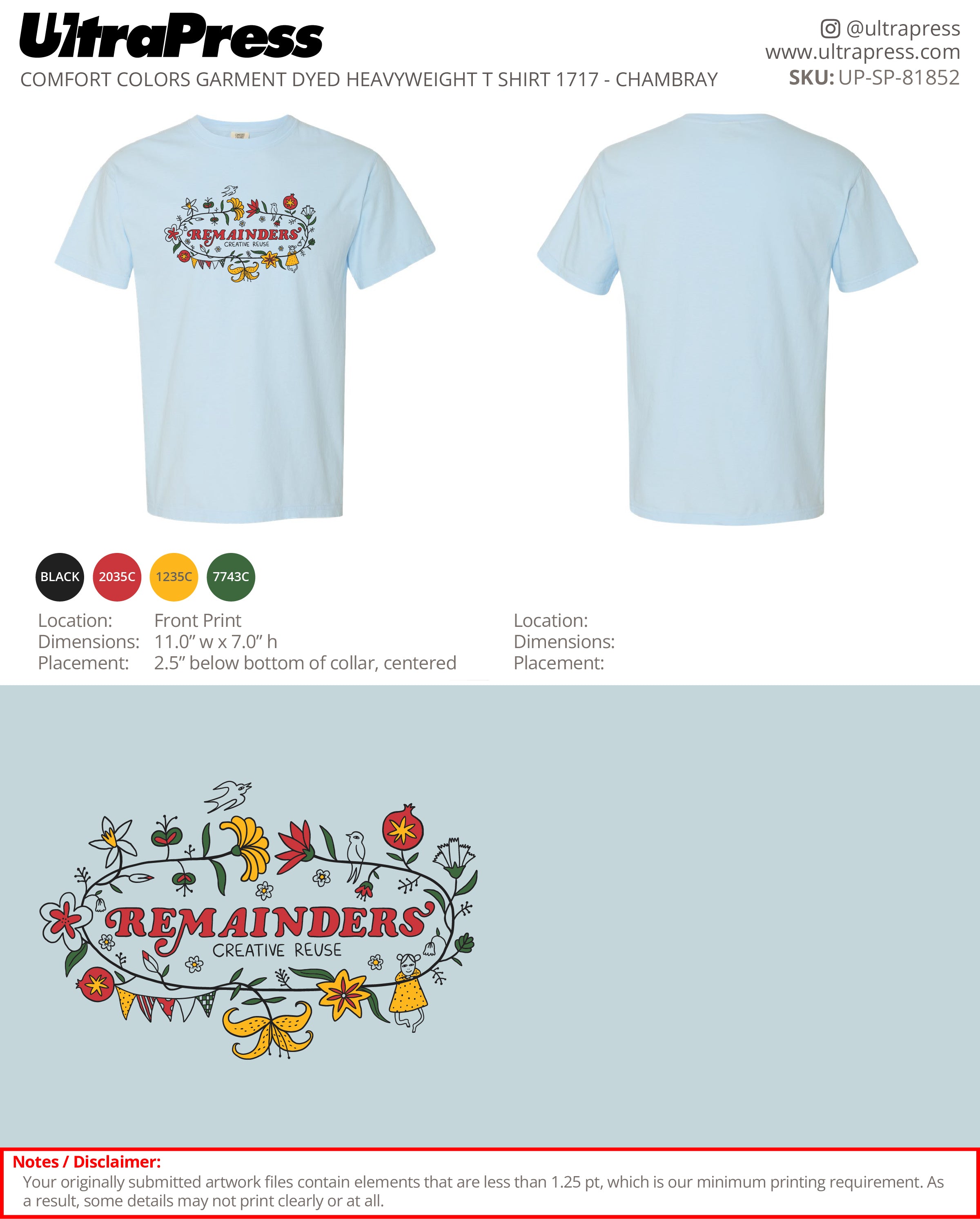 UP-SP-81852 Remainders Creative Reuse 4 Color Logo - Andrew Cox 100 Min Qty (Bulk)