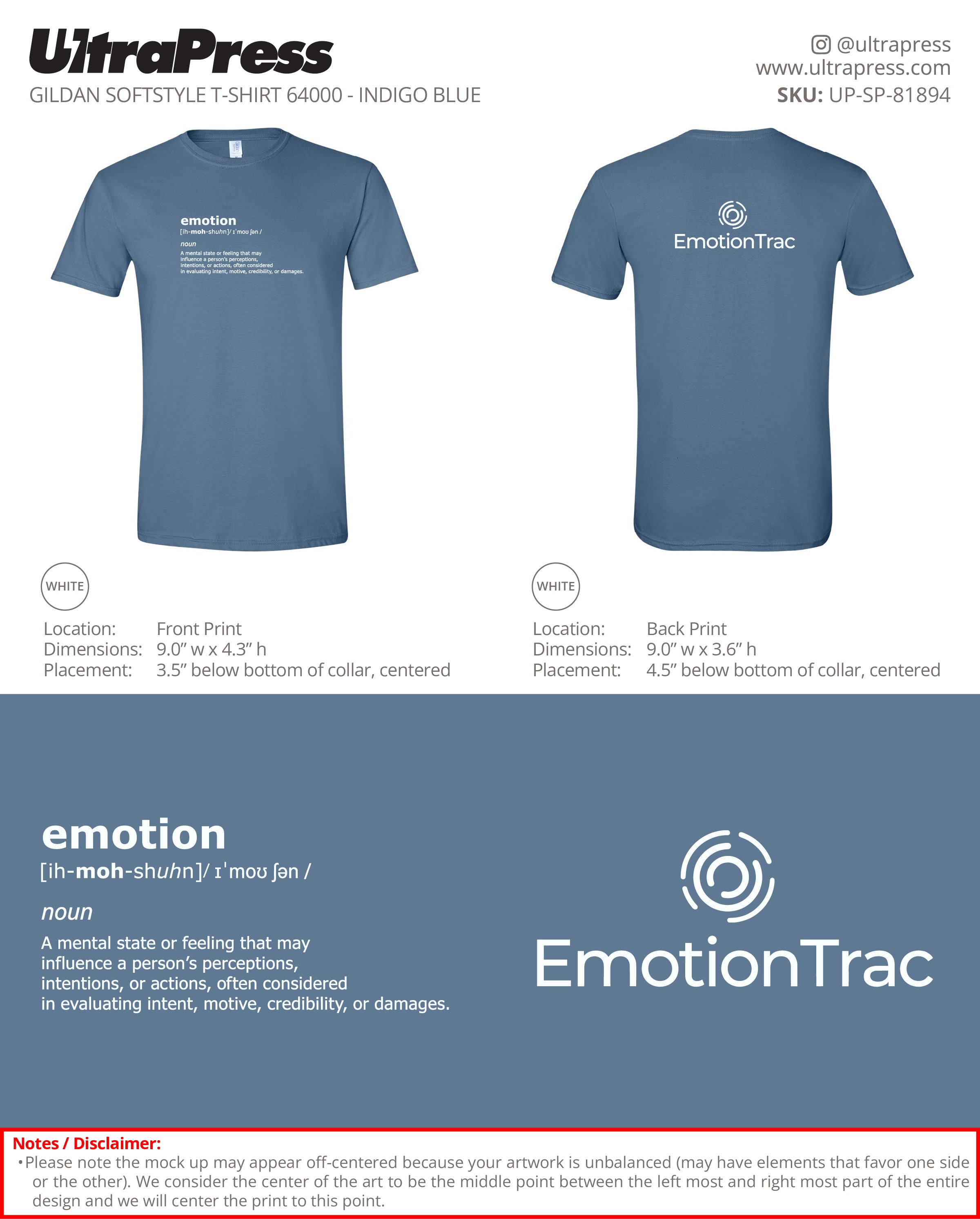 UP-SP-81894 EmotionTrac - Aaron Itzkowitz 100 Min Qty (Bulk)