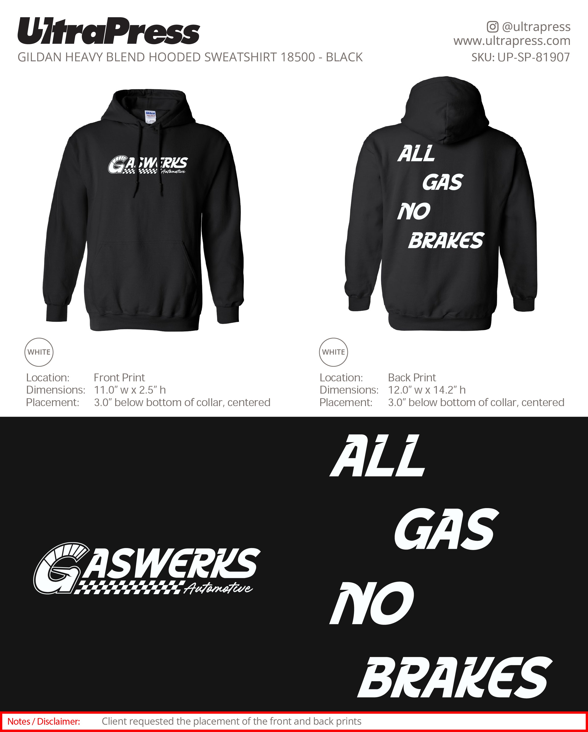 UP-SP-81907 Gaswerks Hoodies - Byron STATON 50 Pieces Package Deal (Bulk)