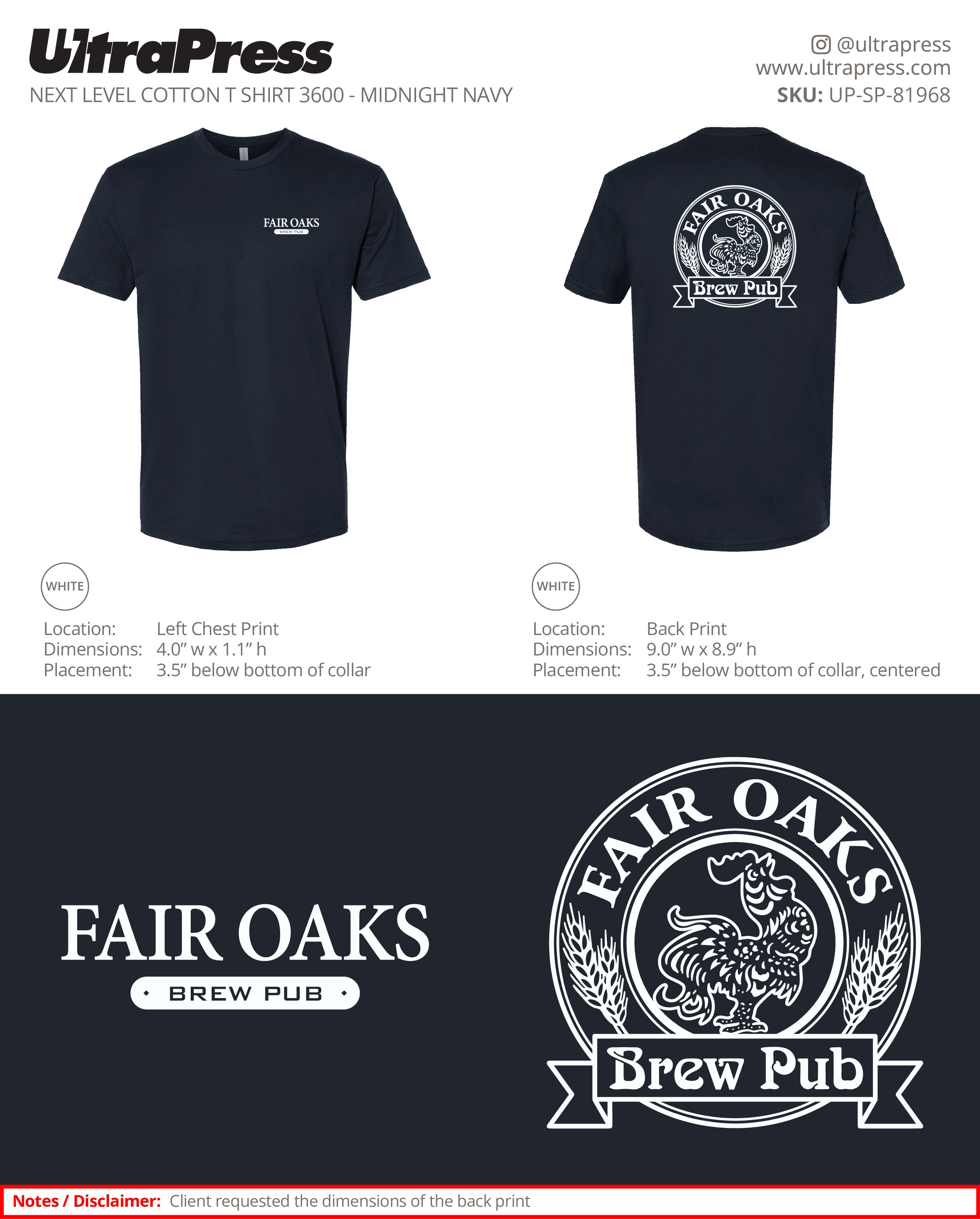 UP-SP-81968 Fair Oaks Brew Pub - Gary Juels 48 Min Qty (Bulk)