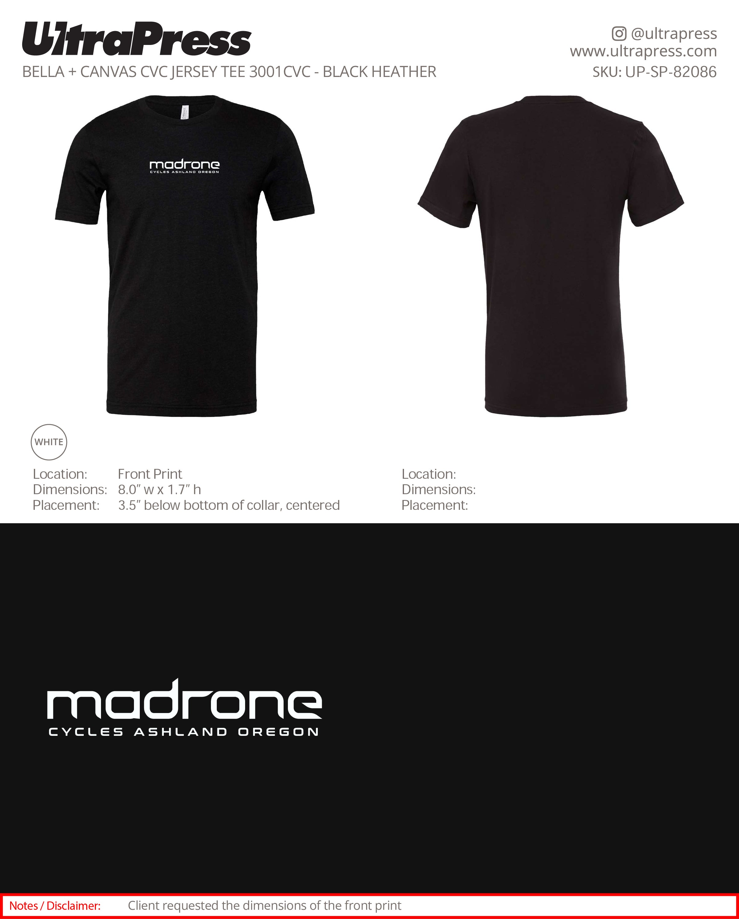 UP-SP-82086 Madrone Cycles - Aaron Bland 100 Min Qty (Bulk)