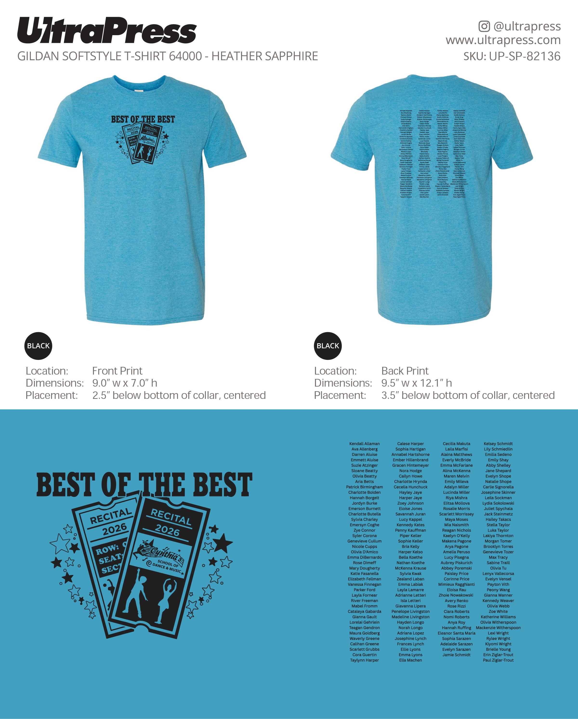 UP-SP-82136 Best of The Best Recital 2026 - Cindy Zurchin 100 Min Qty (Bulk)
