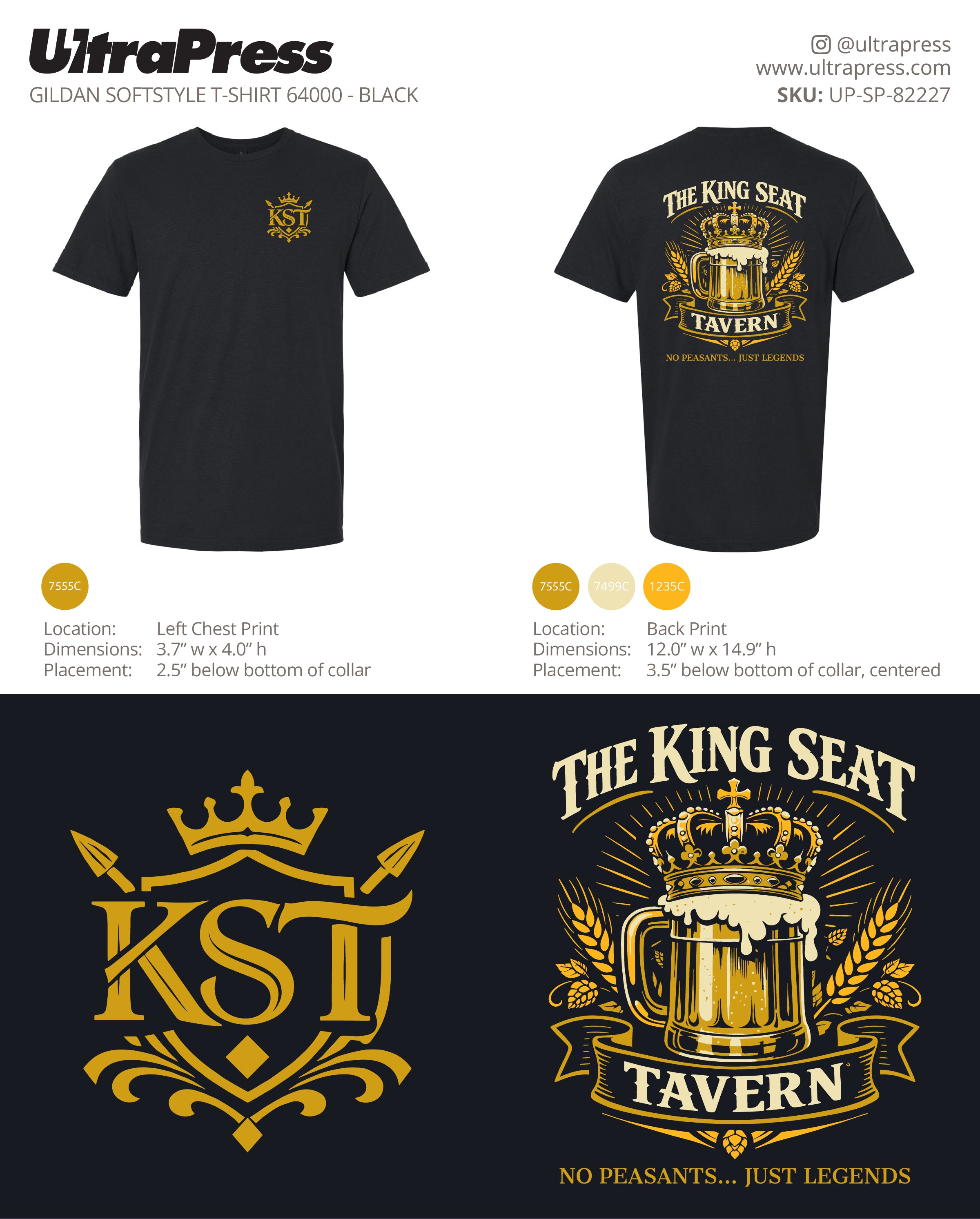 UP-SP-82227 The King Seat Tavern - Teresa king 100 Min Qty (Bulk)