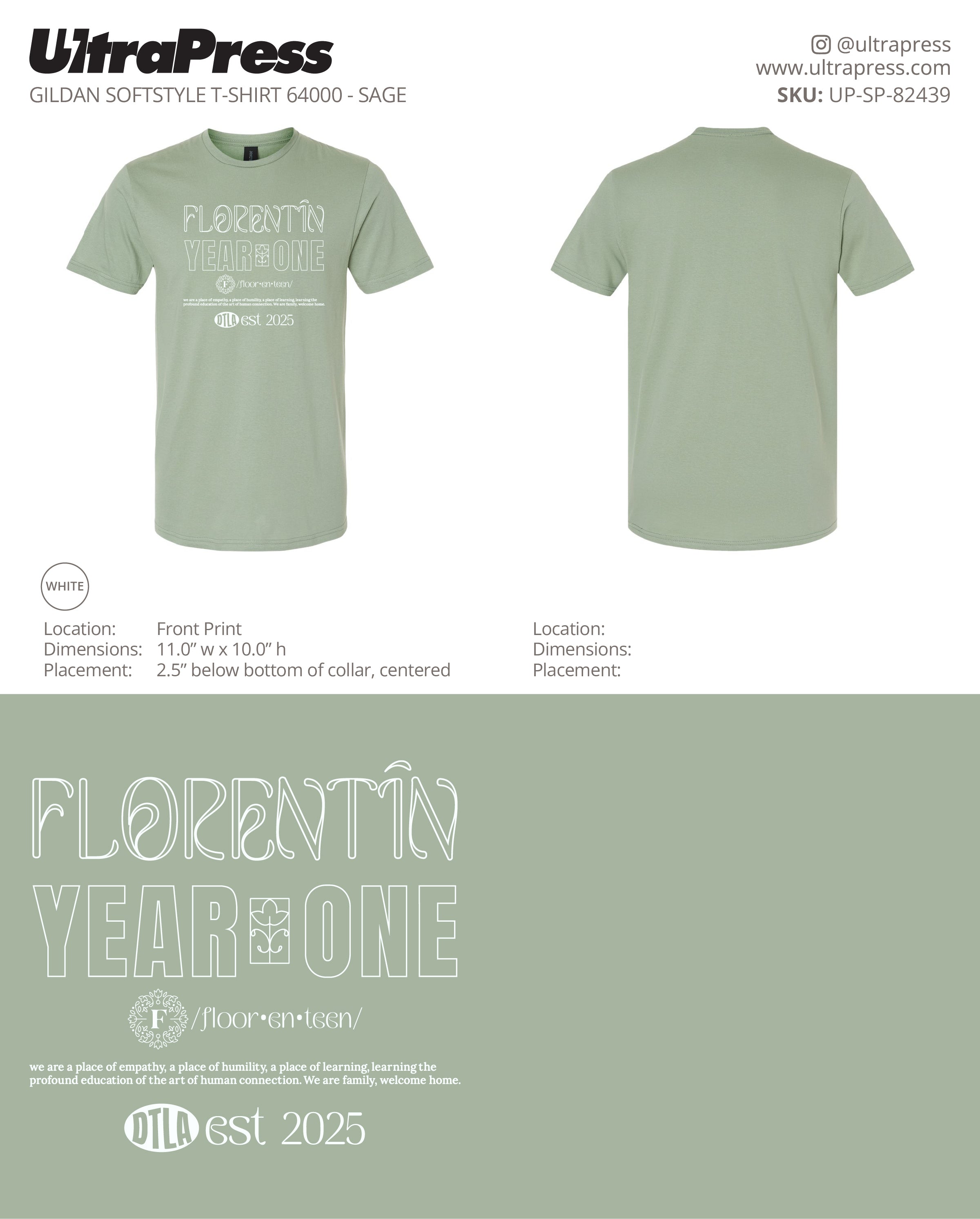 UP-SP-82439 Florentin Year One Giveaway Shirts 100 Min Qty (Bulk)