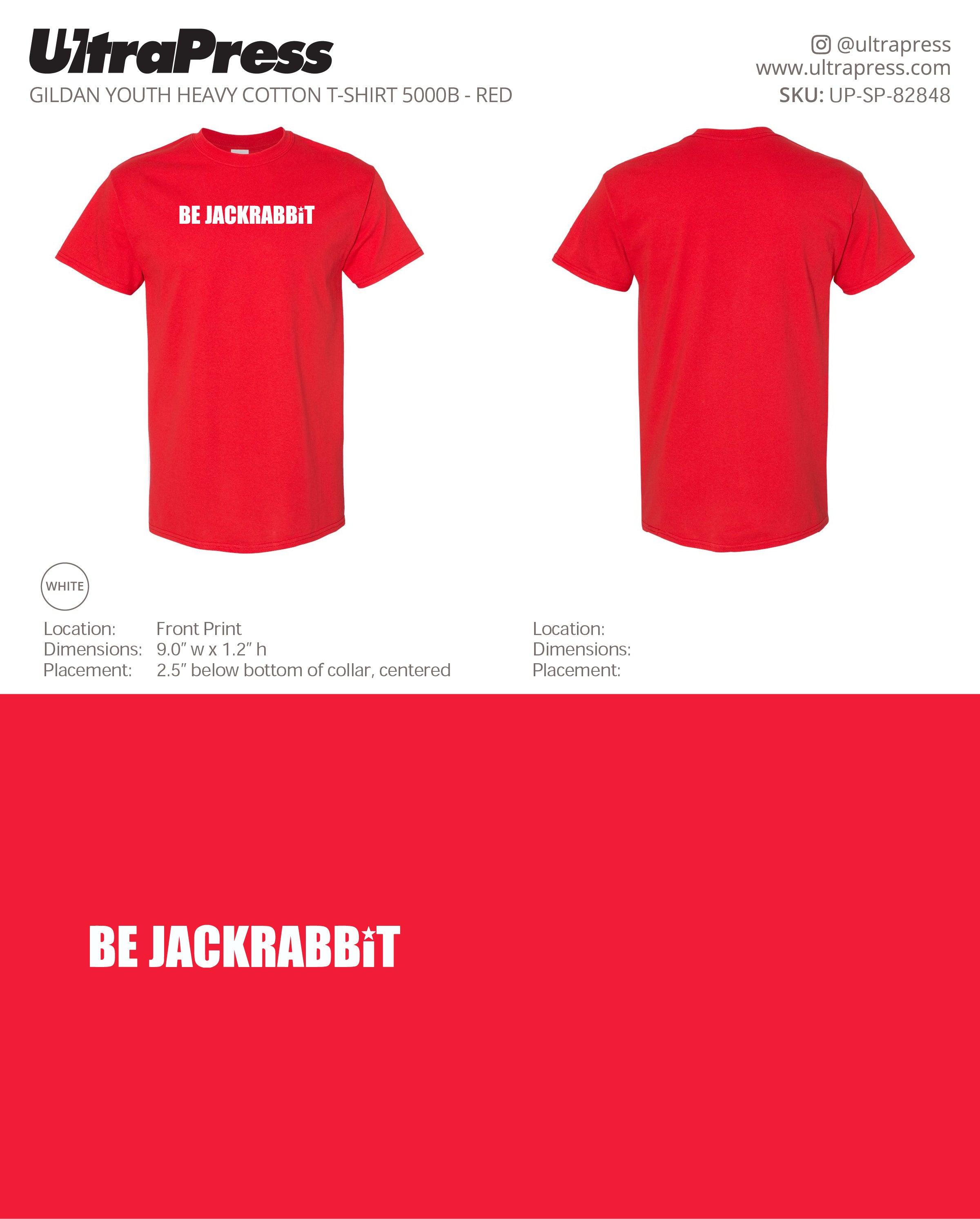 UP-SP-82848 Be Jackrabbit (Youth Tees) - Andre Al-Ghani 100 Min Qty (Bulk)