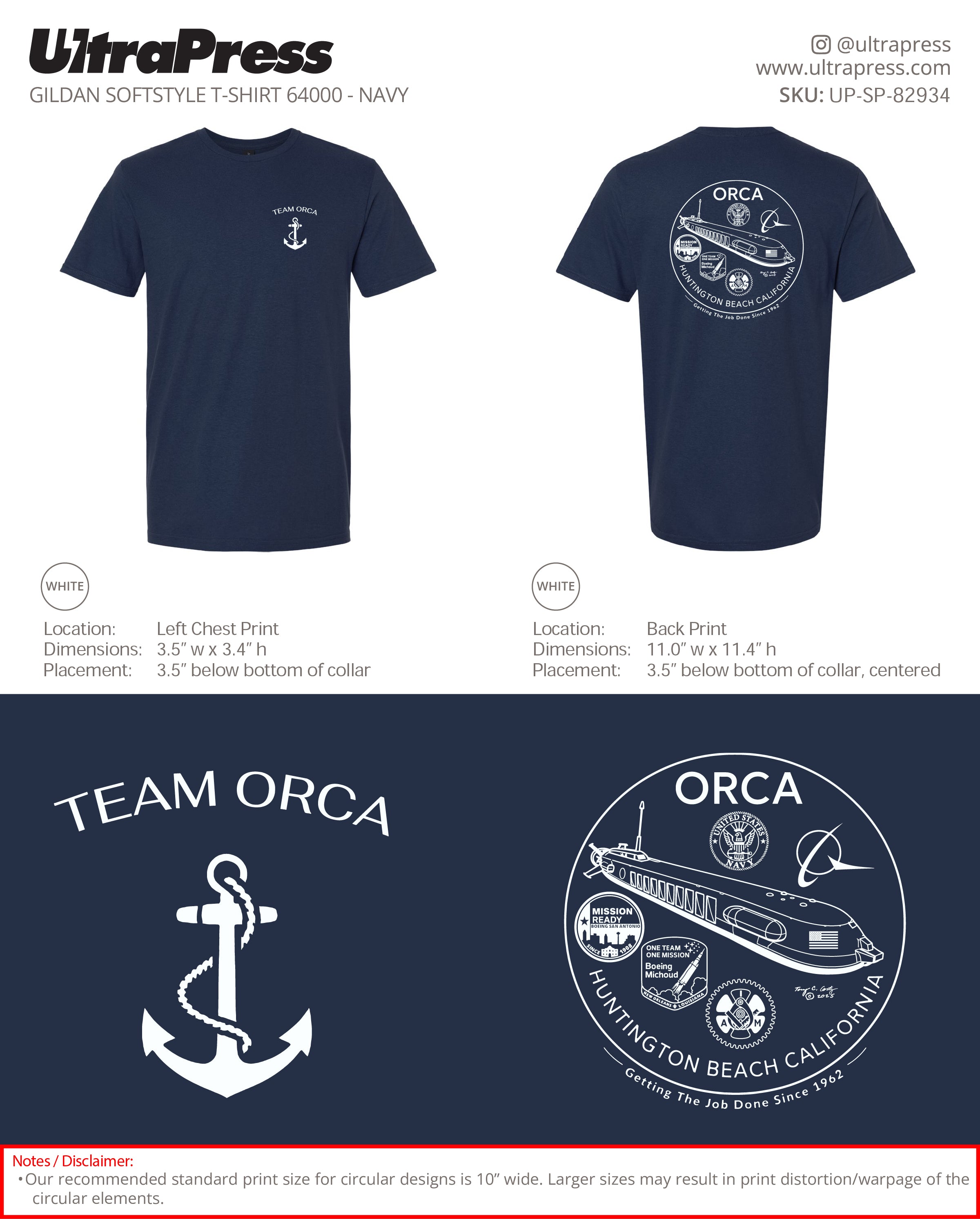 UP-SP-82934 Team Orca - Steve P (Short Sleeve T-Shirts) 100 Min Qty (Bulk)