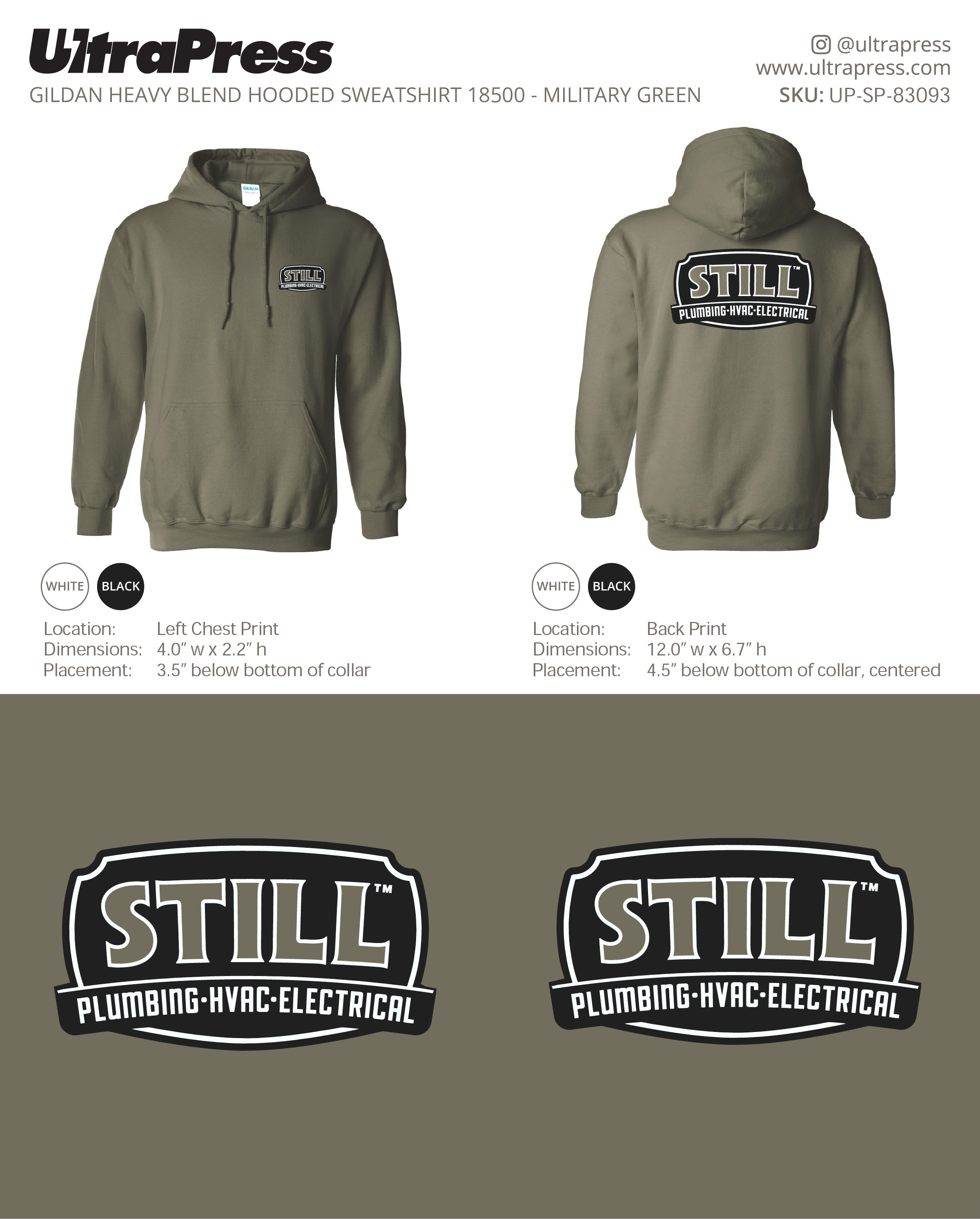 UP-SP-83093 Still Plumbing-Hvac-Electrical HOODIES - RIta Jacque 50 Min Qty (Bulk)