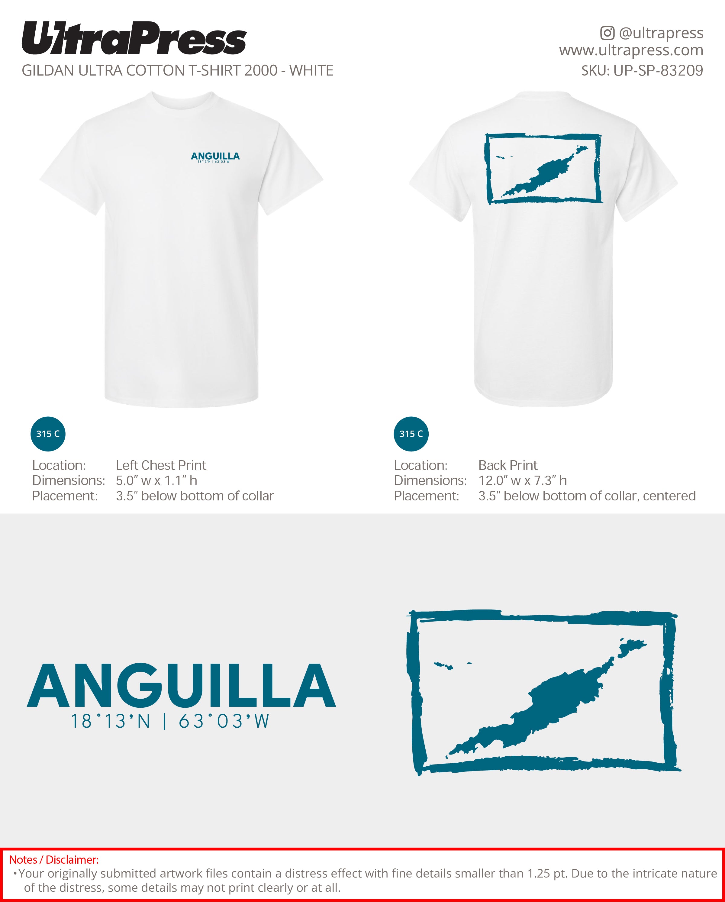UP-SP-83209 Anguilla Turquoise Ink - Simone C 100 Min Qty (Bulk)