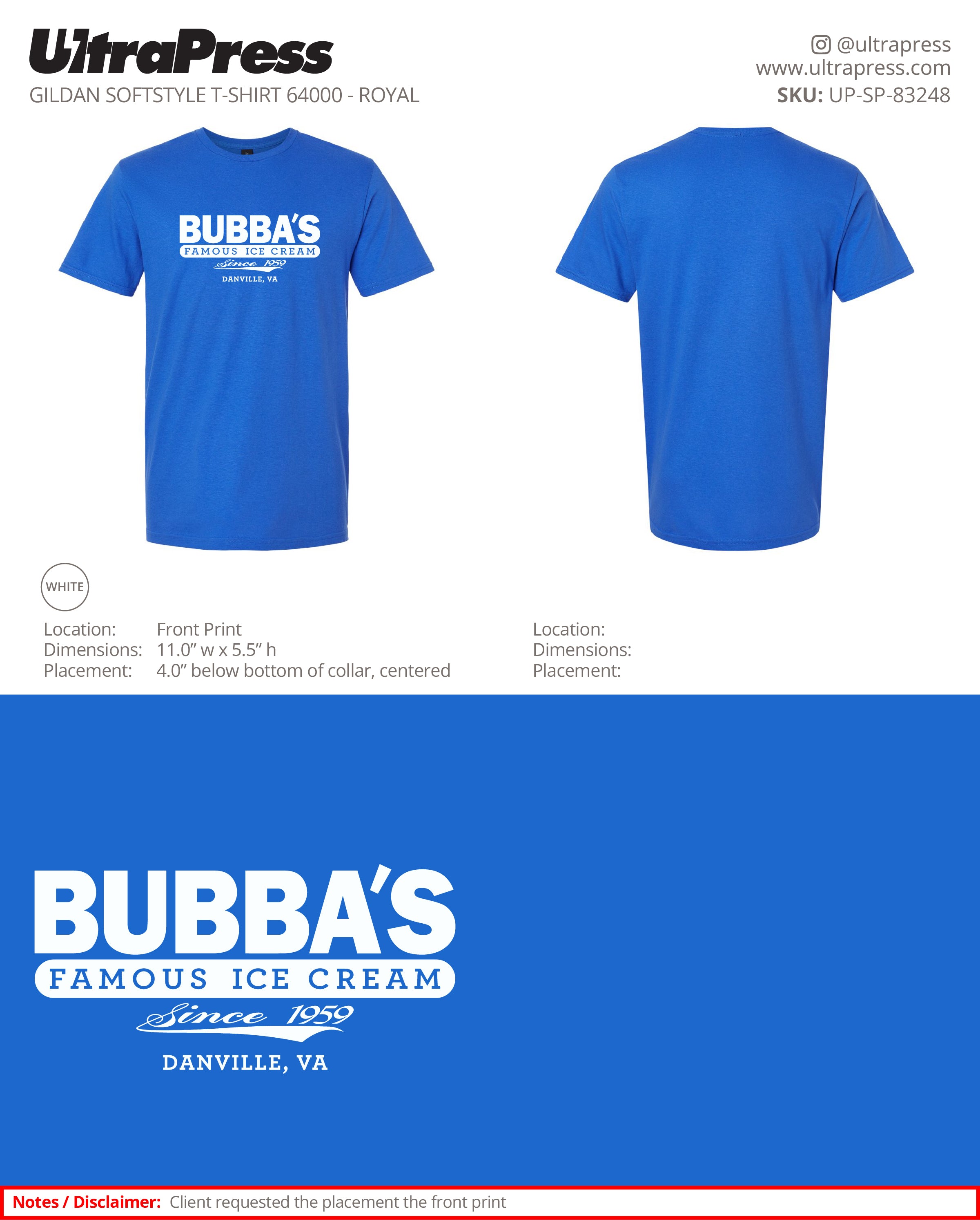 UP-SP-83248 Bubba's Famous Ice Cream - John Arnone 100 Pieces Package Deal (Bulk)