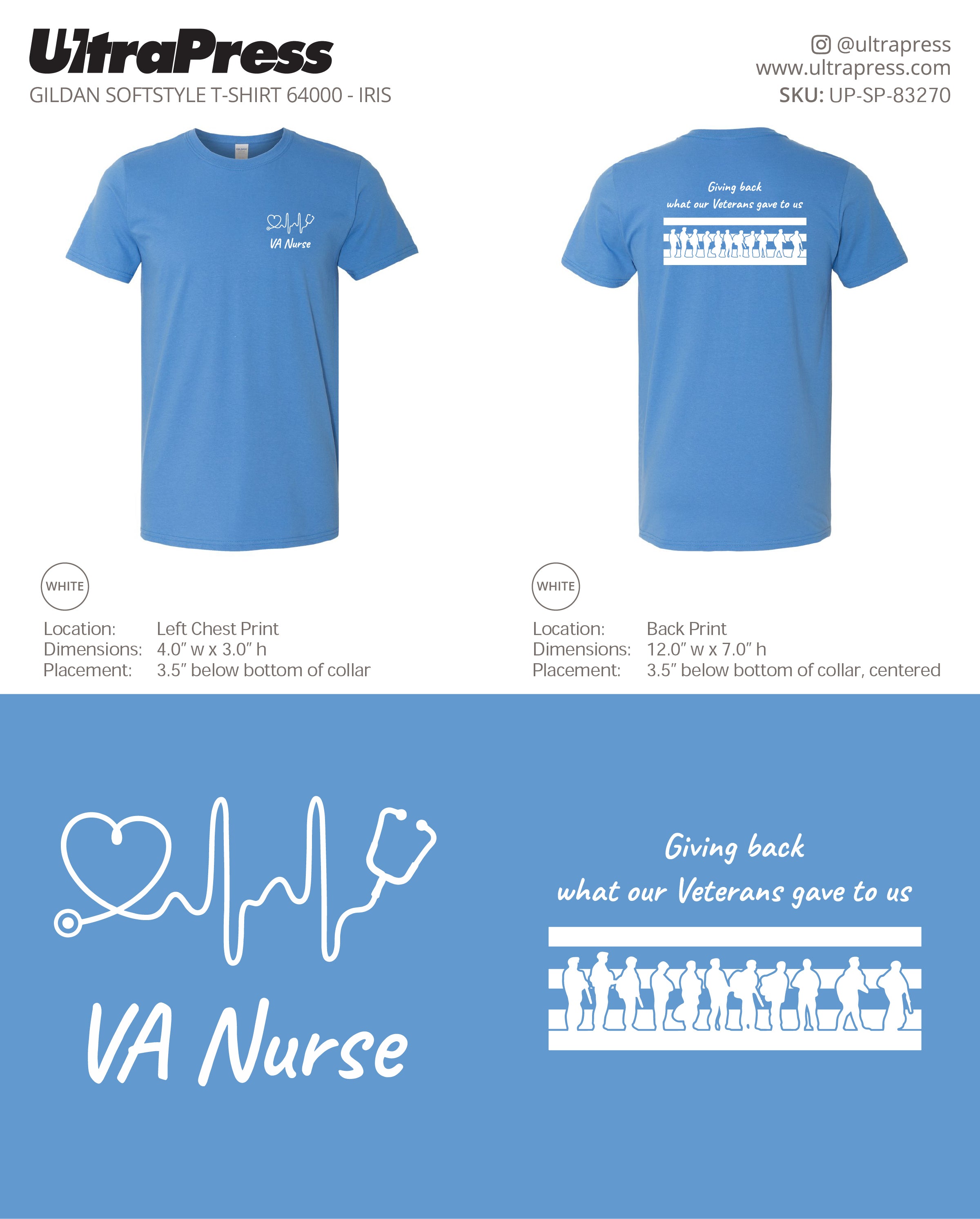 UP-SP-83270 VA Nurse Giving Back Tees Design 1 - Shawn Fisher 100 Min Qty (Bulk)