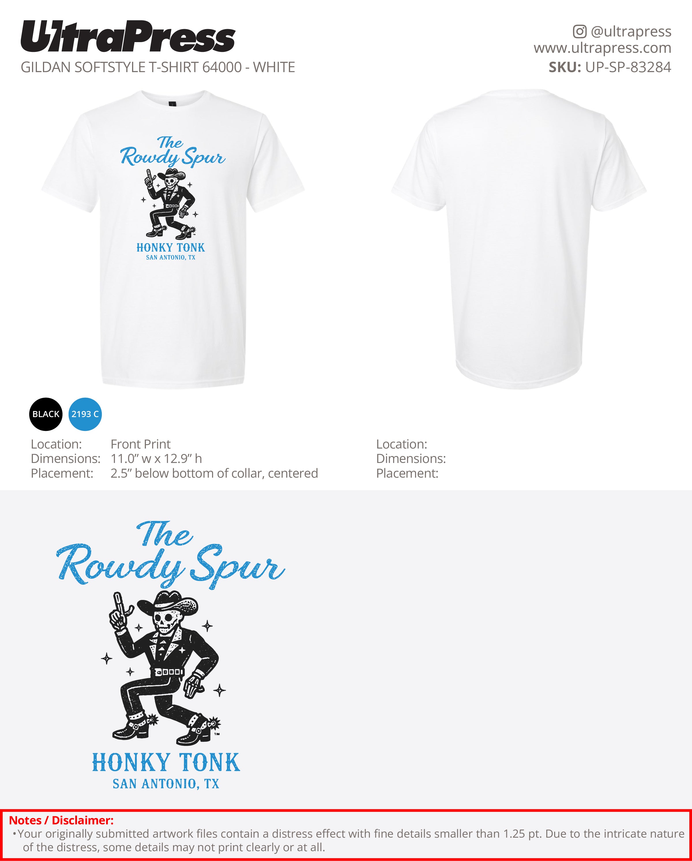 UP-SP-83284 The Rowdy Spur (Dancing Skeleton) - Cory Neal 50 Min Qty (Bulk)