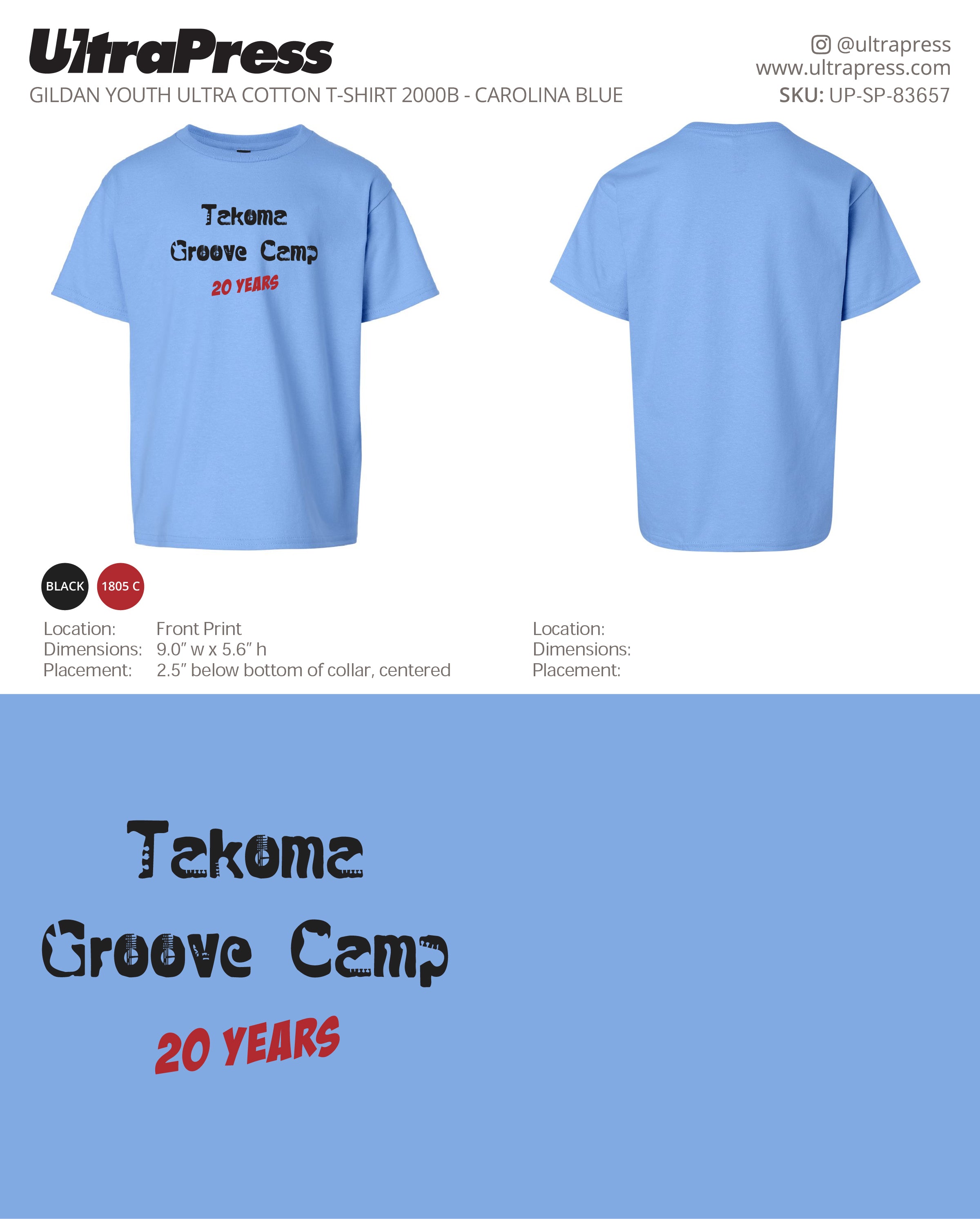 UP-SP-83657 Takoma Groove Camp 20 years - Takoma Groove Camp - 50 Min Qty - Package Deal (Bulk)