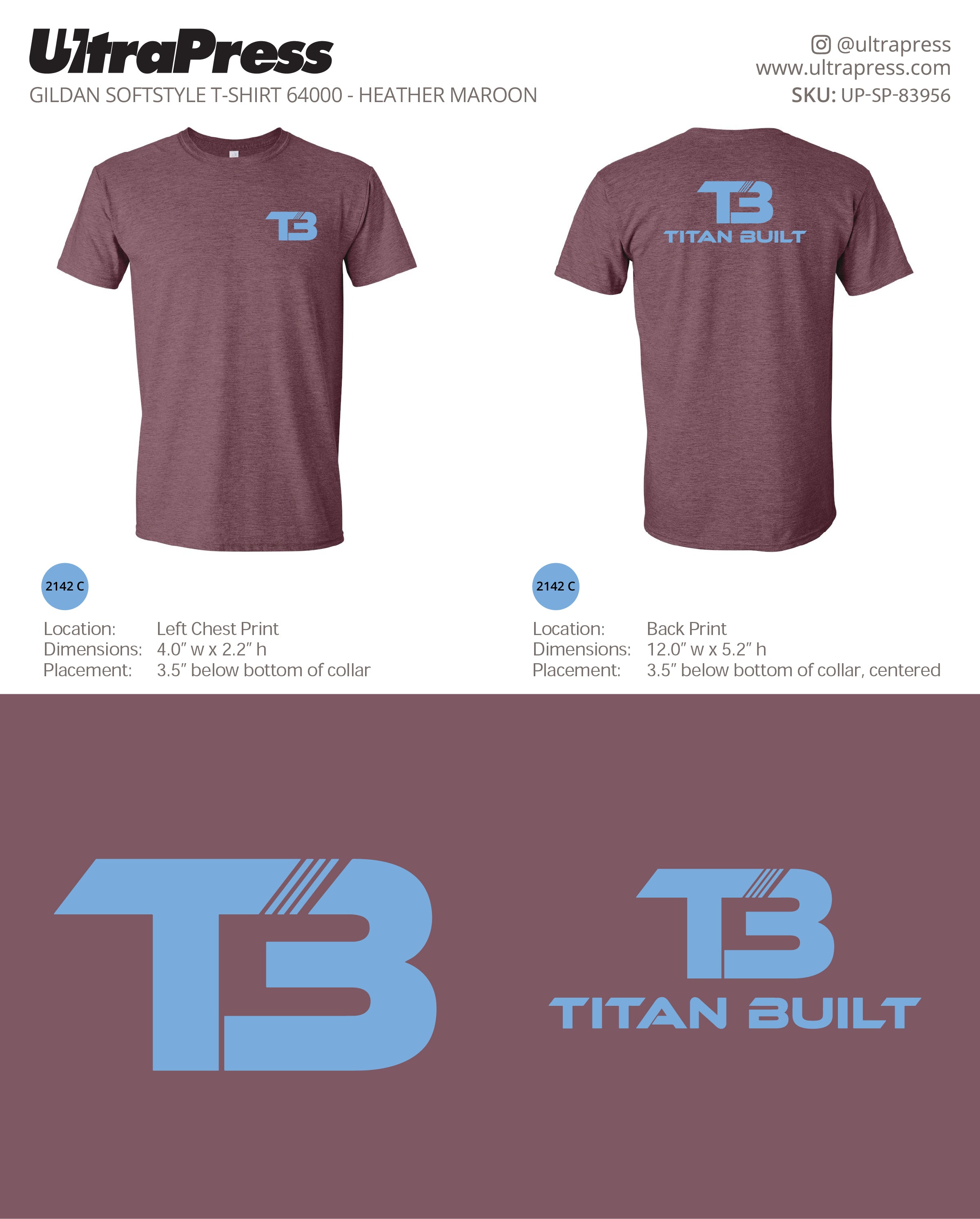 UP-SP-83956 TB Titan Built (Carolina Blue Logo) - Brad Phillips 100 Min Qty (Bulk)