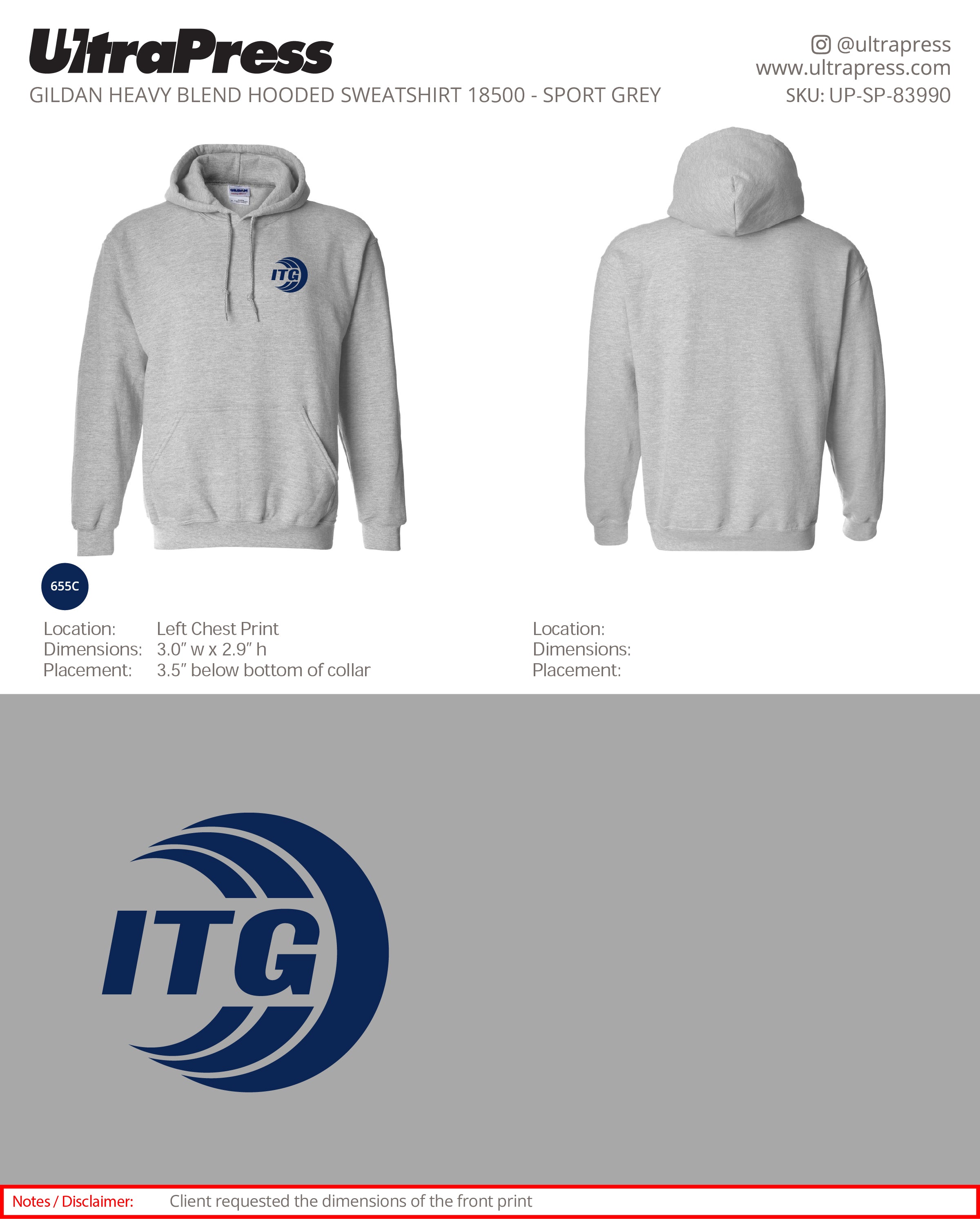UP-SP-83990 ITG Hoodies - Michael Faith 50 Min Qty (Bulk)