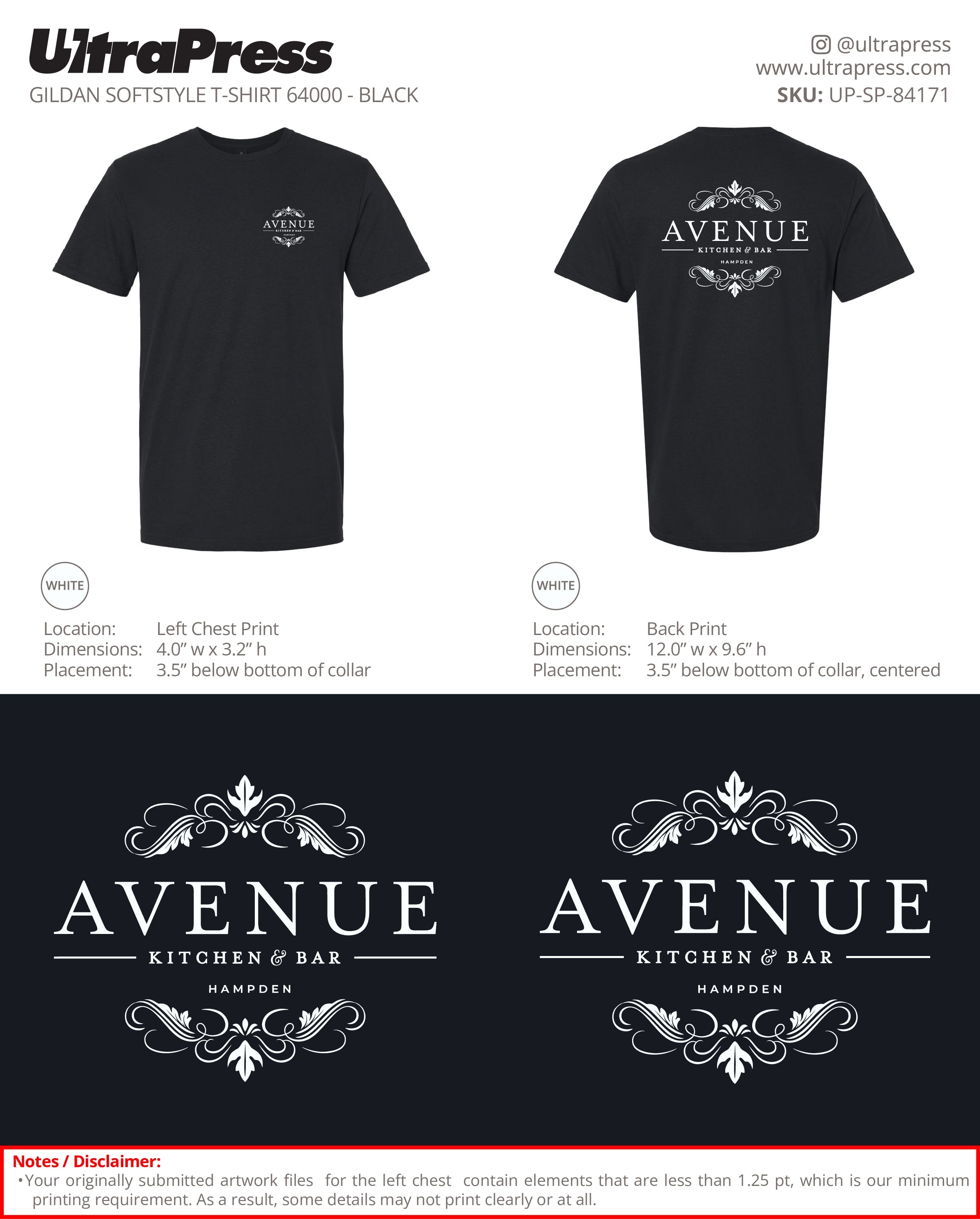 UP-SP-84171 Avenue Kitchen & Bar - Patrick Dahlgren 100 Min Qty (Bulk)