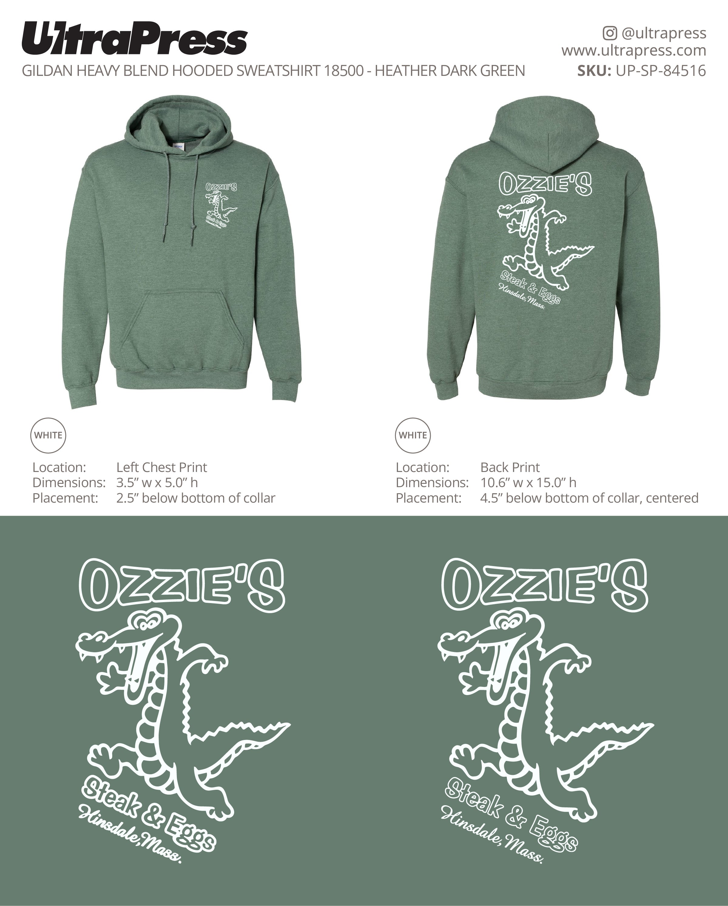 UP-SP-84516 Ozzie's Steak & Eggs Hoodies - Alan Lussier 50 Pieces Package Deal (Bulk)