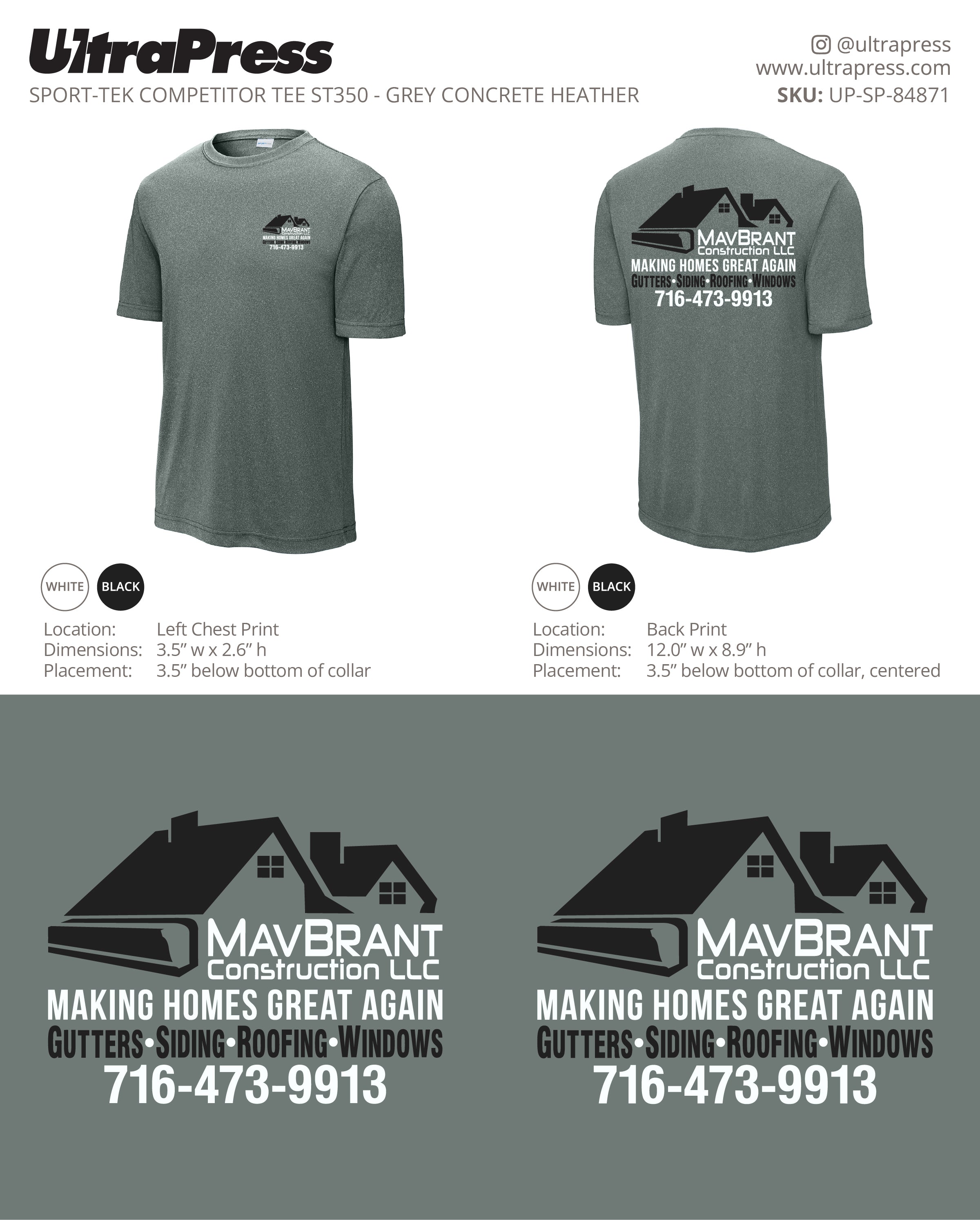 UP-SP-84871 MavBrant Construction LLC - Aaron Andrews 100 Min Qty (Bulk)