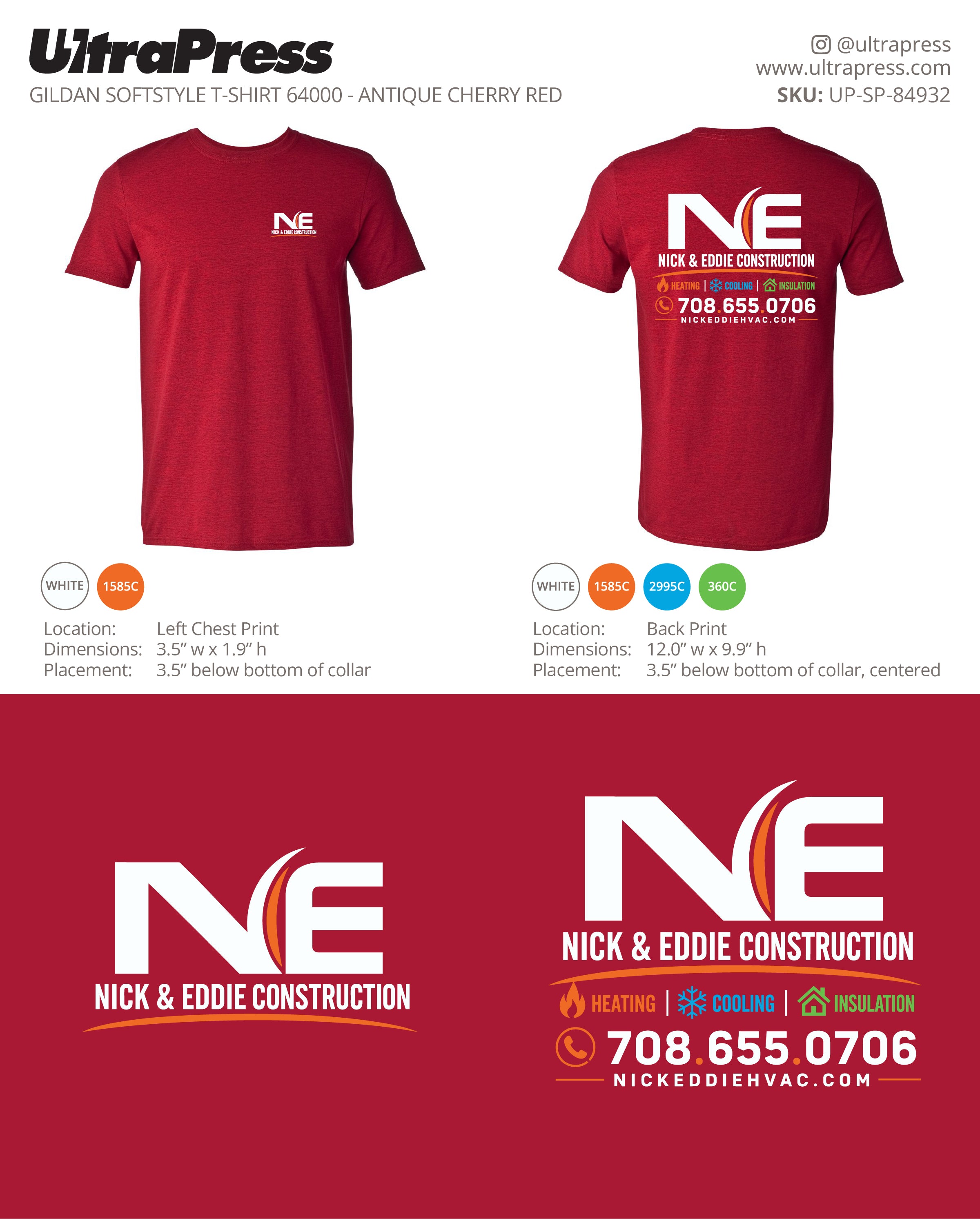 UP-SP-84932 Nick & Eddie Construction (T-Shirts) - Nicholas R. Skalnik 100 Min Qty (Bulk)